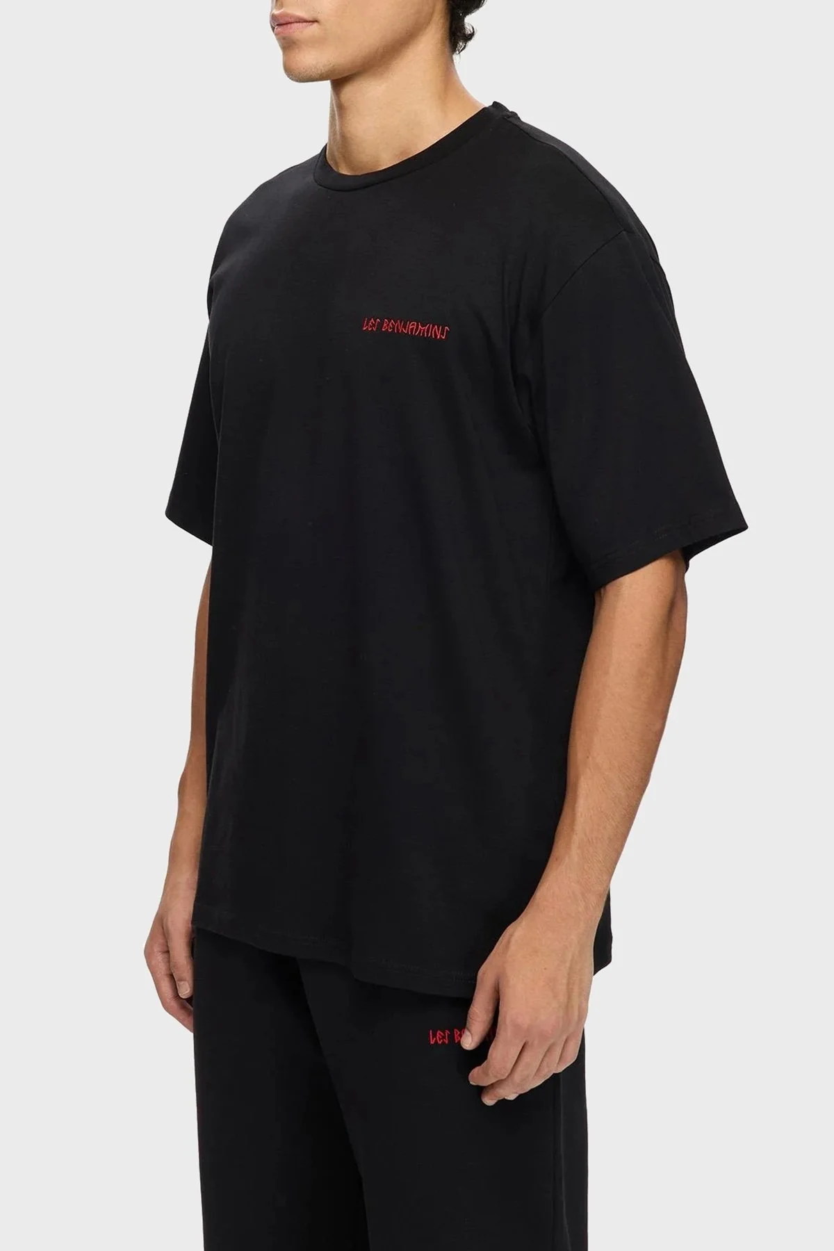 Les Benjamins Sırt Baskılı Pamuklu Relaxed Fit Bisiklet Yaka Erkek T Shirt LB25FWTURMUTS-026 SİYAH - 1