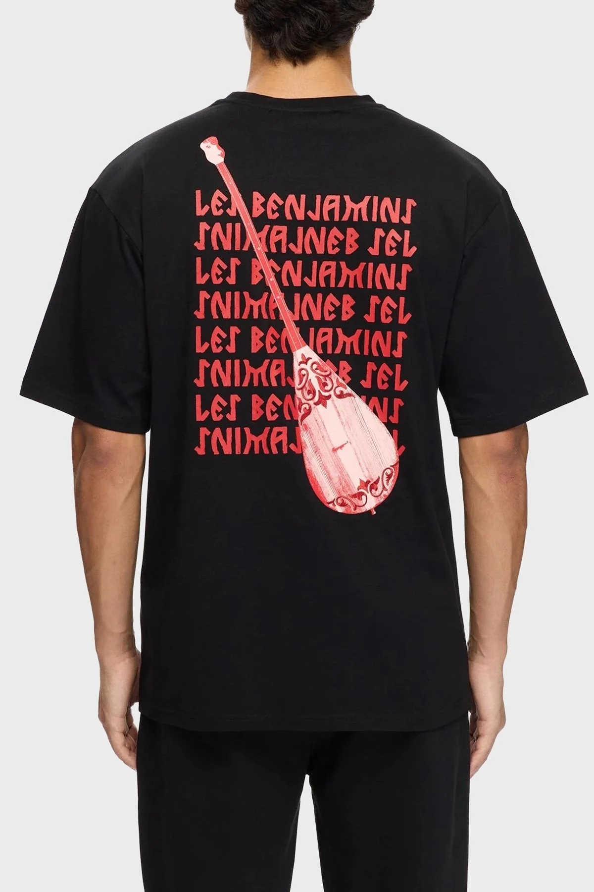 Les Benjamins Sırt Baskılı Pamuklu Relaxed Fit Bisiklet Yaka Erkek T Shirt LB25FWTURMUTS-026 SİYAH - 3