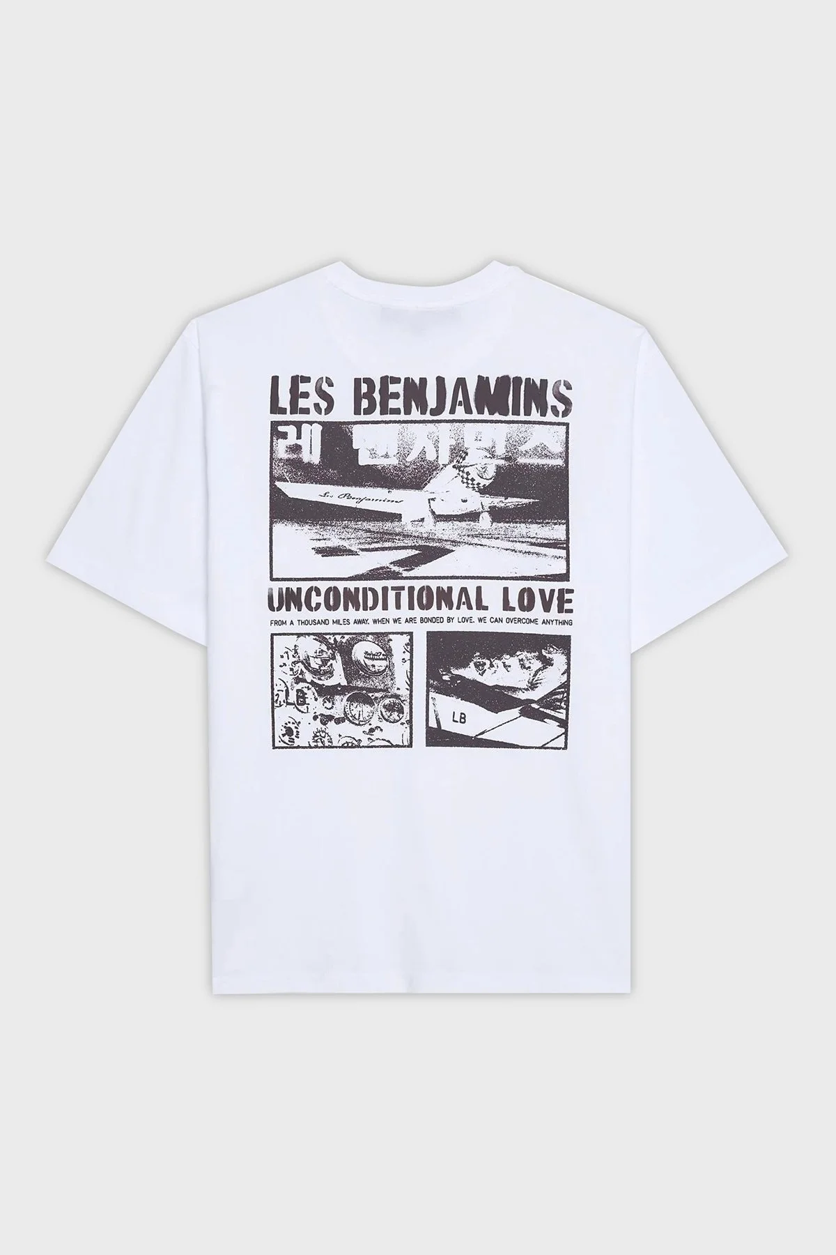 Les Benjamins Sırt Baskılı Pamuklu Relaxed Fit Bisiklet Yaka Erkek T Shirt LB25SSUNLMUTS-014 BEYAZ - 2