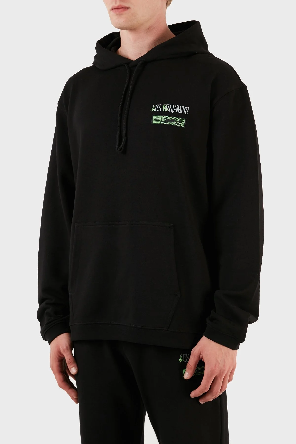 Les Benjamins Sırt Baskılı Pamuklu Relaxed Fit Erkek Sweat LB23FWFRWMUHD-008 SİYAH - 4