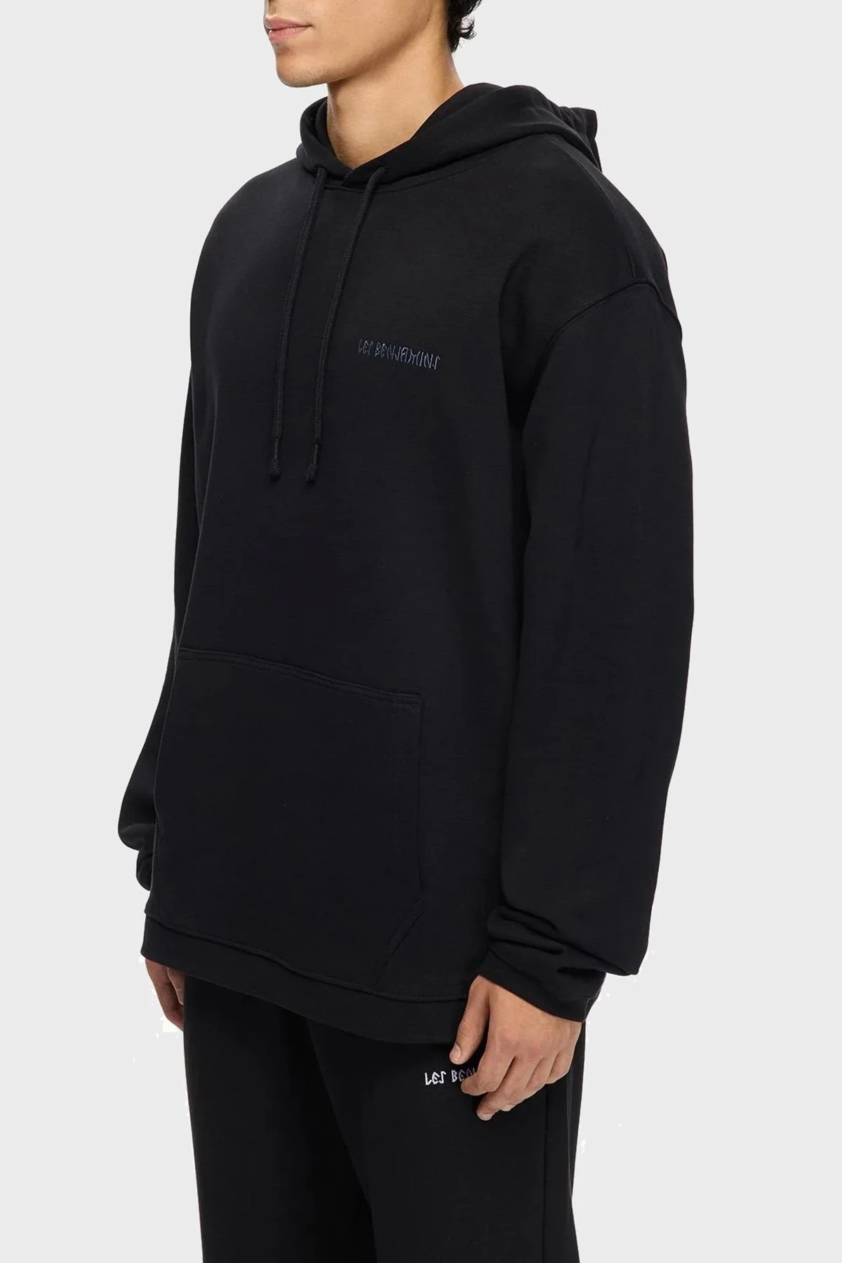 Les Benjamins Sırt Baskılı Pamuklu Relaxed Fit Kapüşonlu Erkek Sweat LB25FWTURMUHD-003 SİYAH - 1