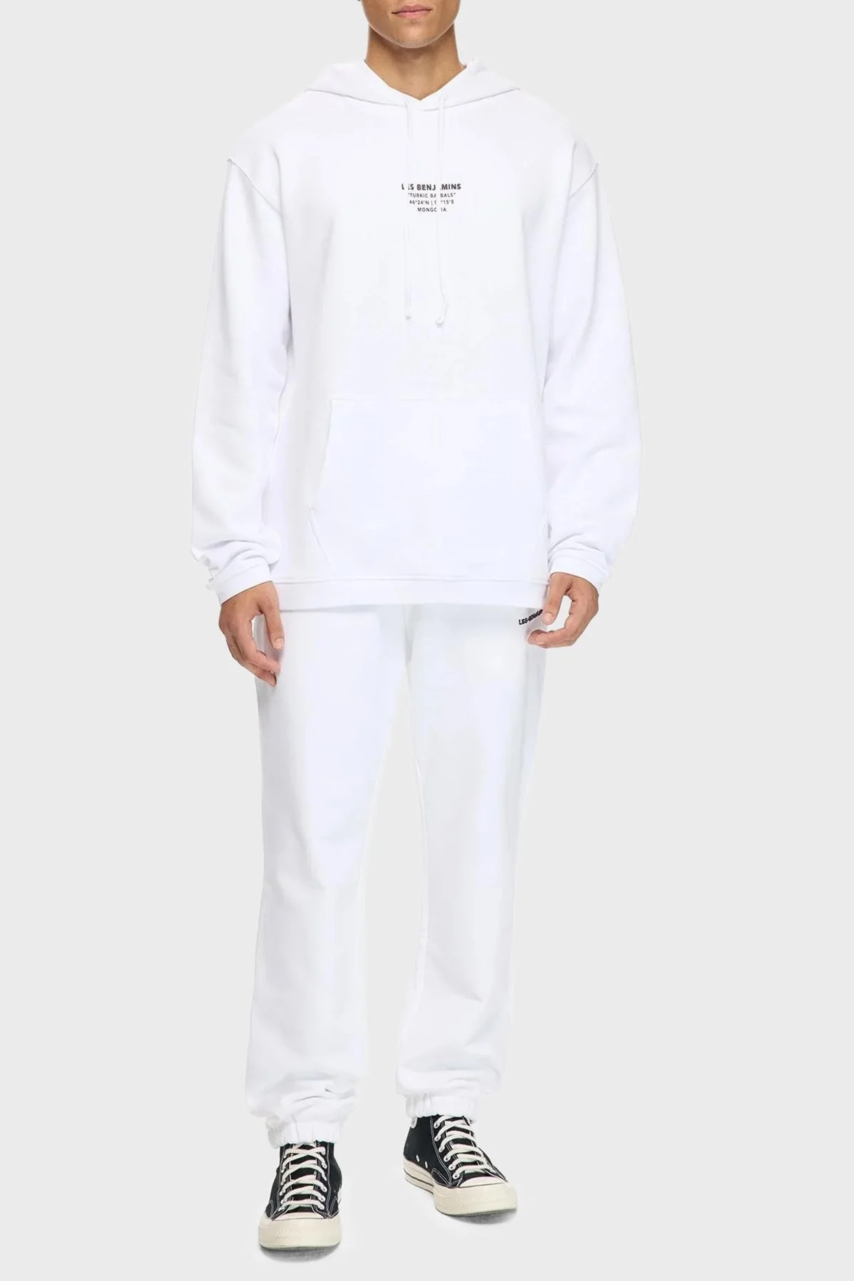 Les Benjamins Sırt Baskılı Pamuklu Relaxed Fit Kapüşonlu Erkek Sweat LB25FWTURMUHD-004 BEYAZ - 2