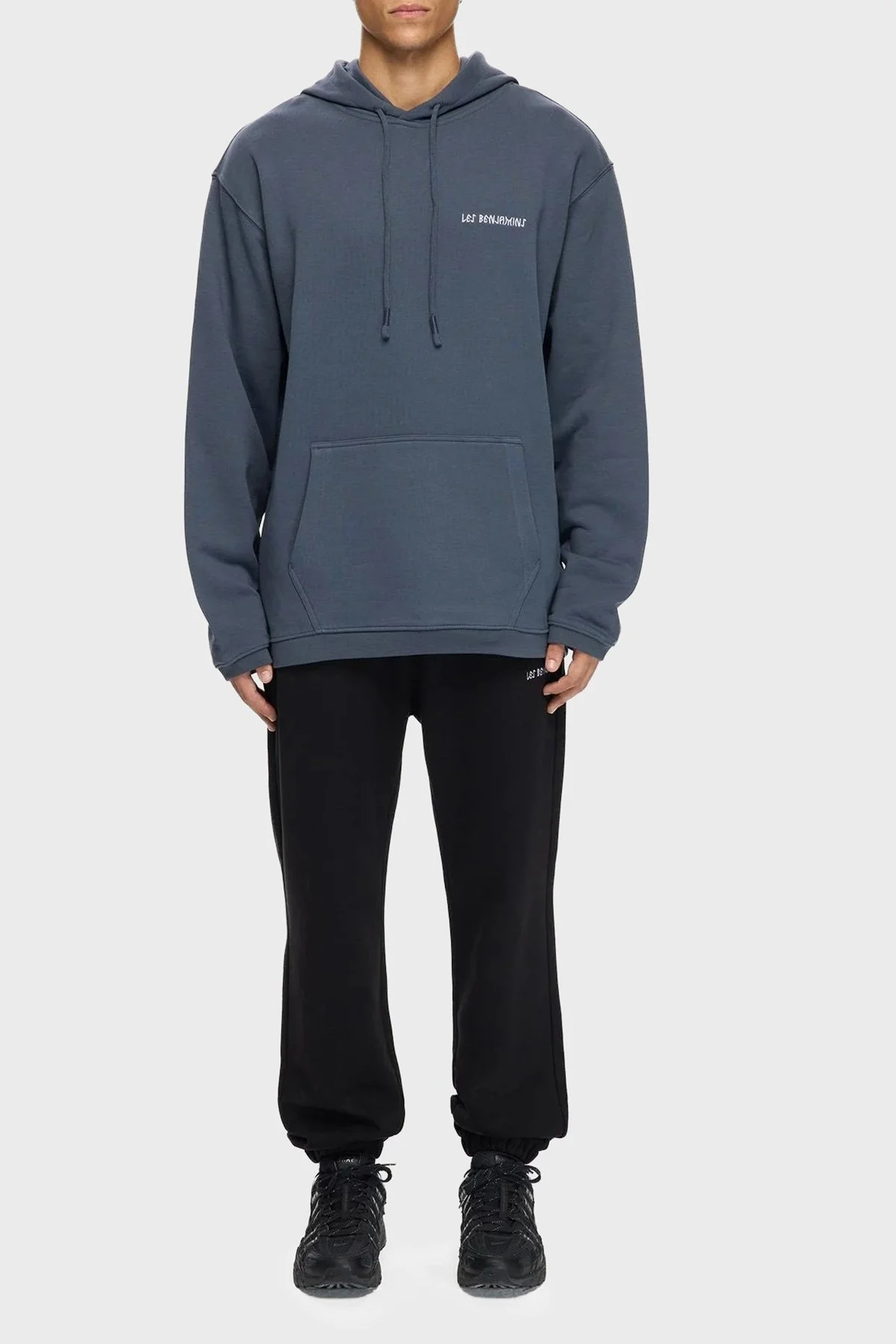 Les Benjamins Sırt Baskılı Pamuklu Relaxed Fit Kapüşonlu Erkek Sweat LB25FWTURMUHD-008 MAVİ - 3