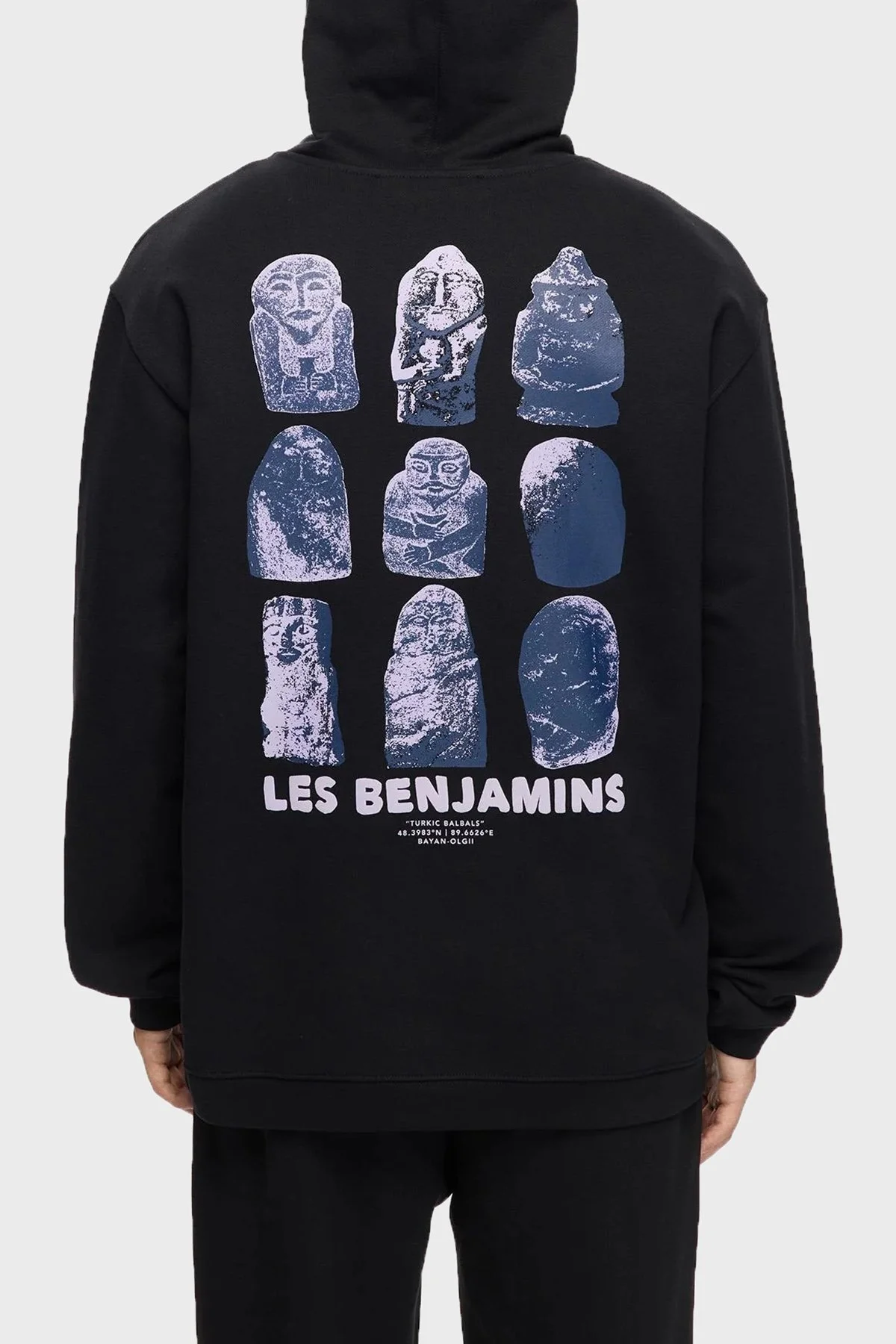 Les Benjamins Sırt Baskılı Pamuklu Relaxed Fit Kapüşonlu Erkek Sweat LB25FWTURMUHD-009 SİYAH - 3