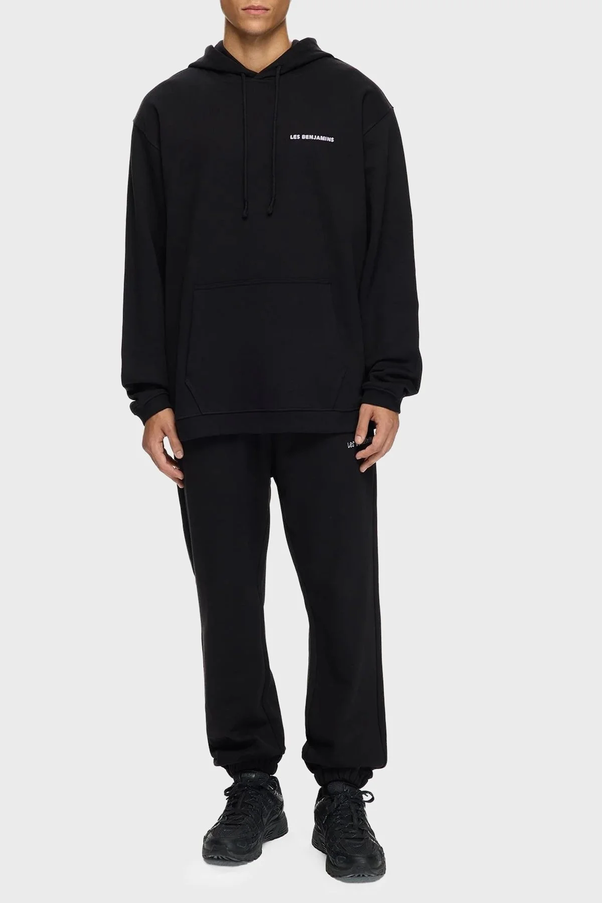 Les Benjamins Sırt Baskılı Pamuklu Relaxed Fit Kapüşonlu Erkek Sweat LB25FWTURMUHD-009 SİYAH - 4