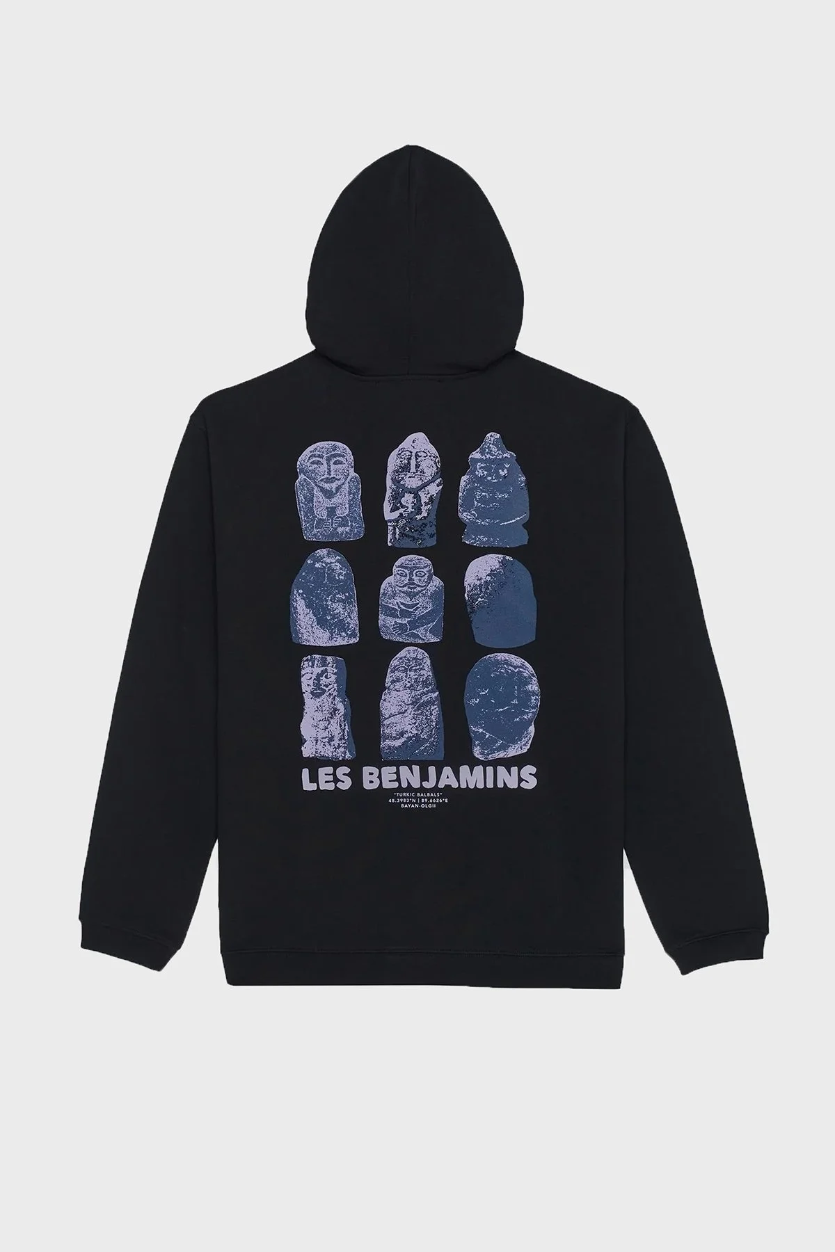 Les Benjamins Sırt Baskılı Pamuklu Relaxed Fit Kapüşonlu Erkek Sweat LB25FWTURMUHD-009 SİYAH - 7