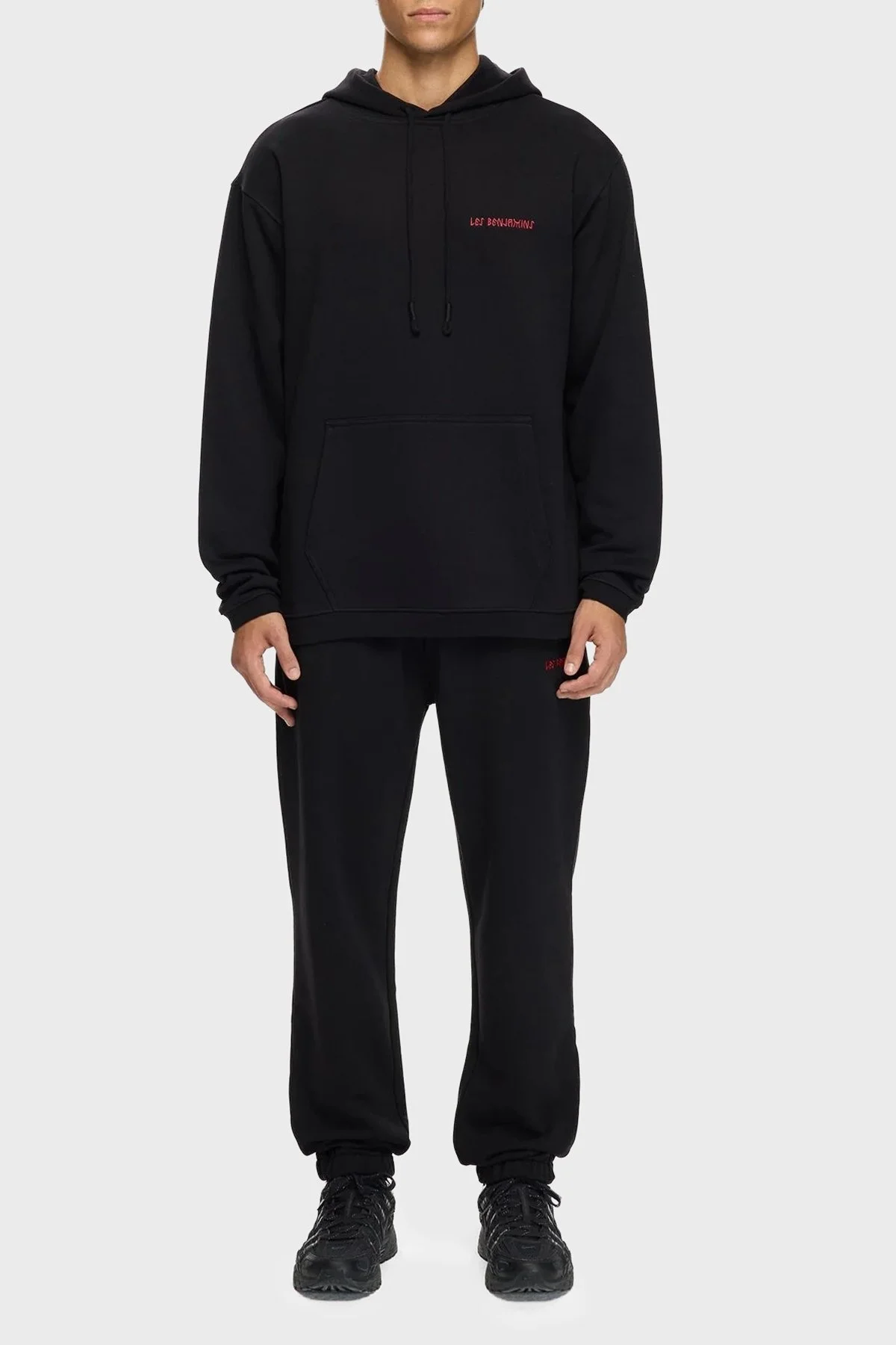 Les Benjamins Sırt Baskılı Pamuklu Relaxed Fit Kapüşonlu Erkek Sweat LB25FWTURMUHD-018 SİYAH - 2