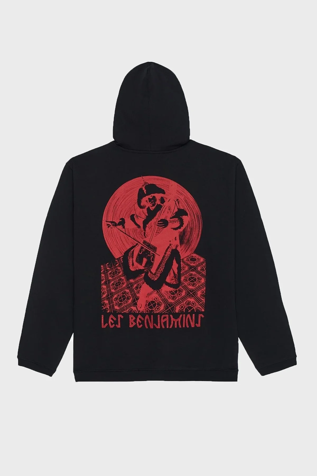 Les Benjamins Sırt Baskılı Pamuklu Relaxed Fit Kapüşonlu Erkek Sweat LB25FWTURMUHD-018 SİYAH - 7