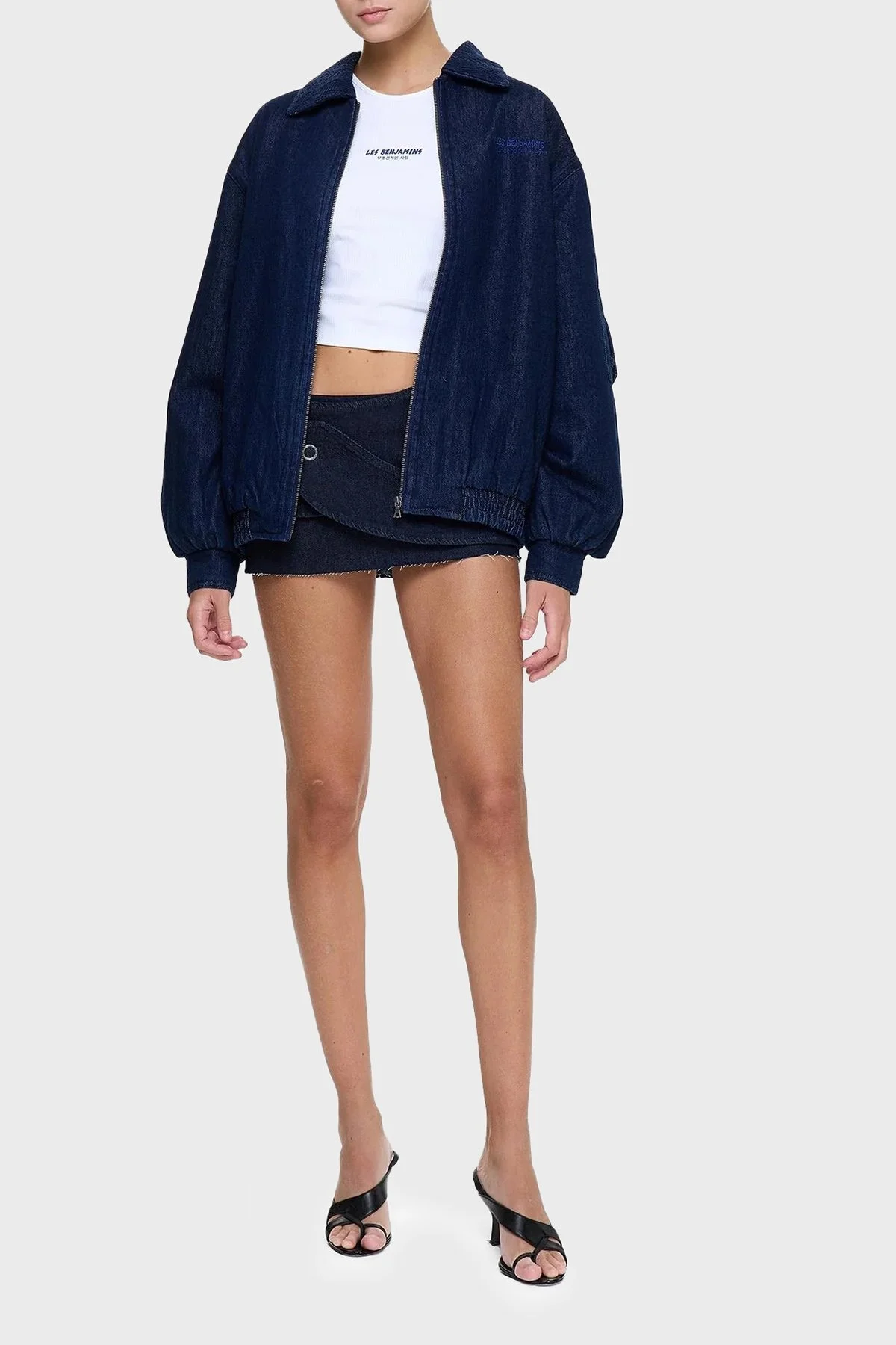 Les Benjamins Slim Fit Halter Yaka Logolu Bayan Top LB25SSUNLFUTN-006 BEYAZ - 4