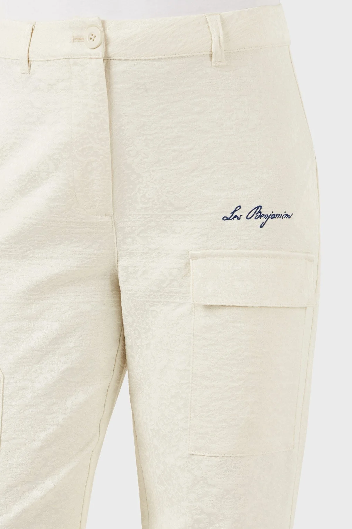 Les Benjamins Straight Fit Düz Paça Desenli Cep Detaylı Bayan Pantolon LB25SSUNLFUUP-002 EKRU - 12