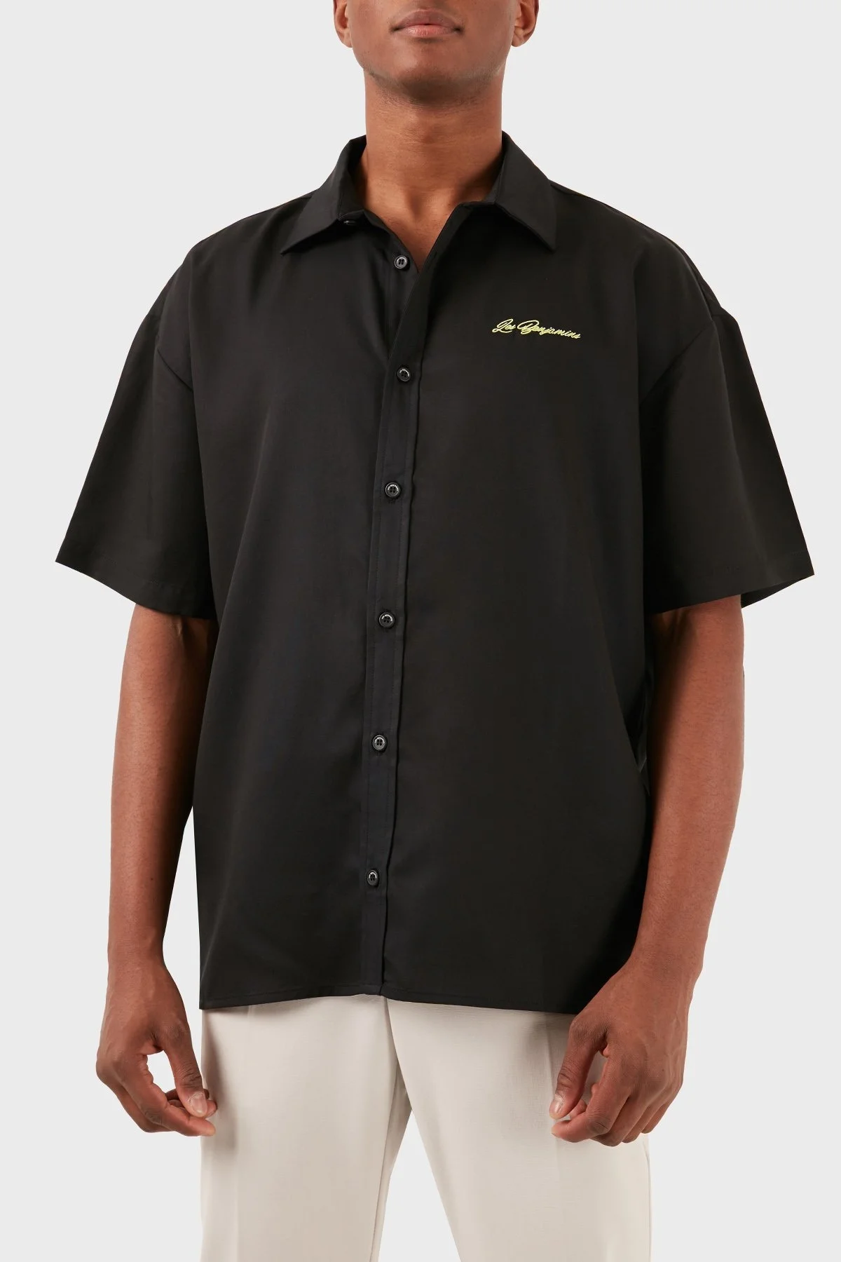 Les Benjamins Tensel Relaxed Fit Kısa Kollu Erkek Gömlek LB24SSKISMUSH-007 SİYAH - 10