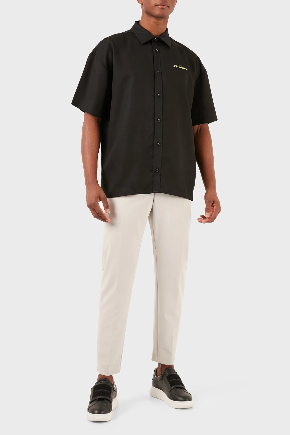 Les Benjamins Tensel Relaxed Fit Kısa Kollu Erkek Gömlek LB24SSKISMUSH-007 SİYAH - 12