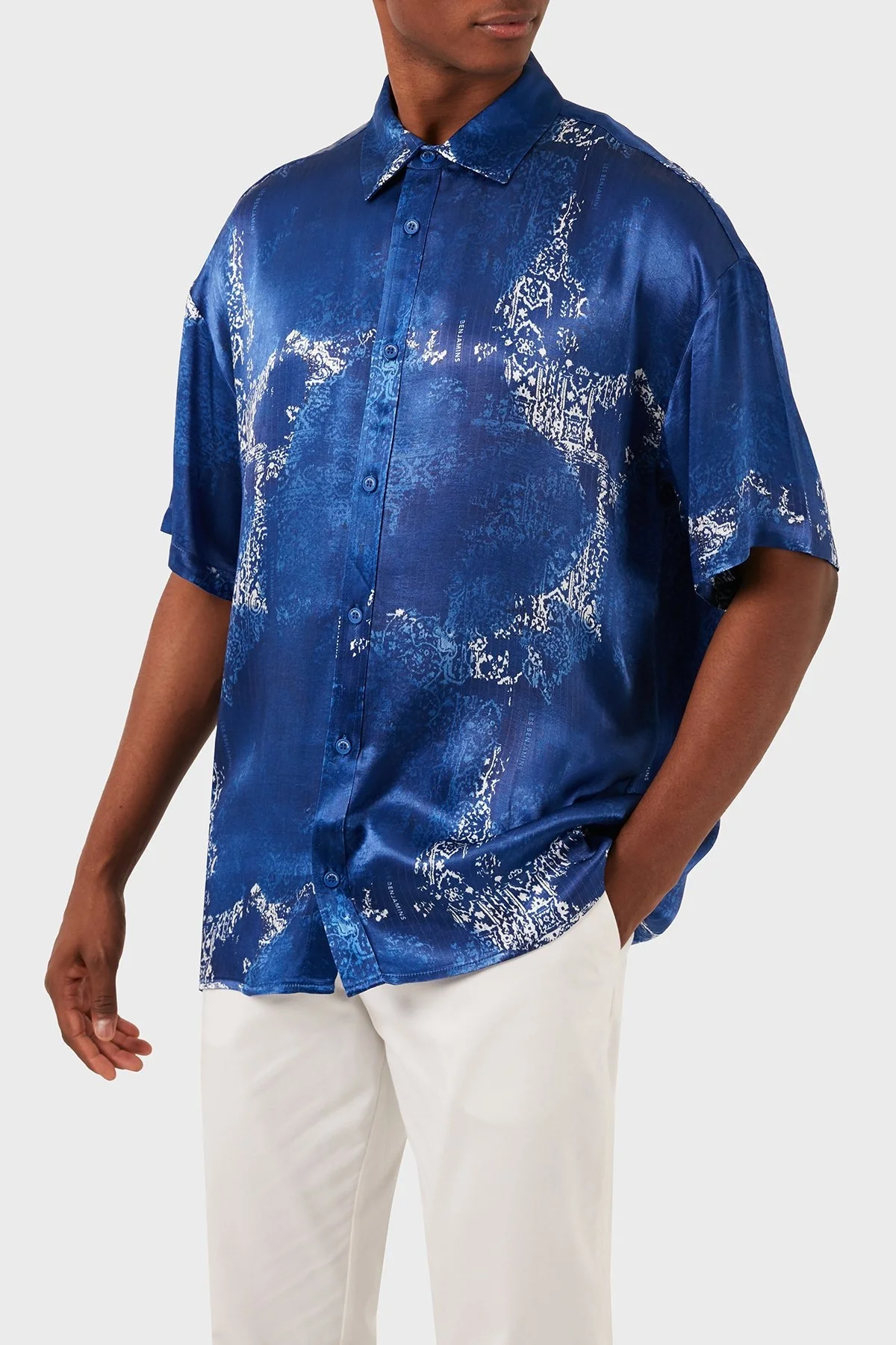 Les Benjamins Tensel Relaxed Fit Kısa Kollu Erkek Gömlek LB24SSKISMUSH-010 LACİVERT - 3