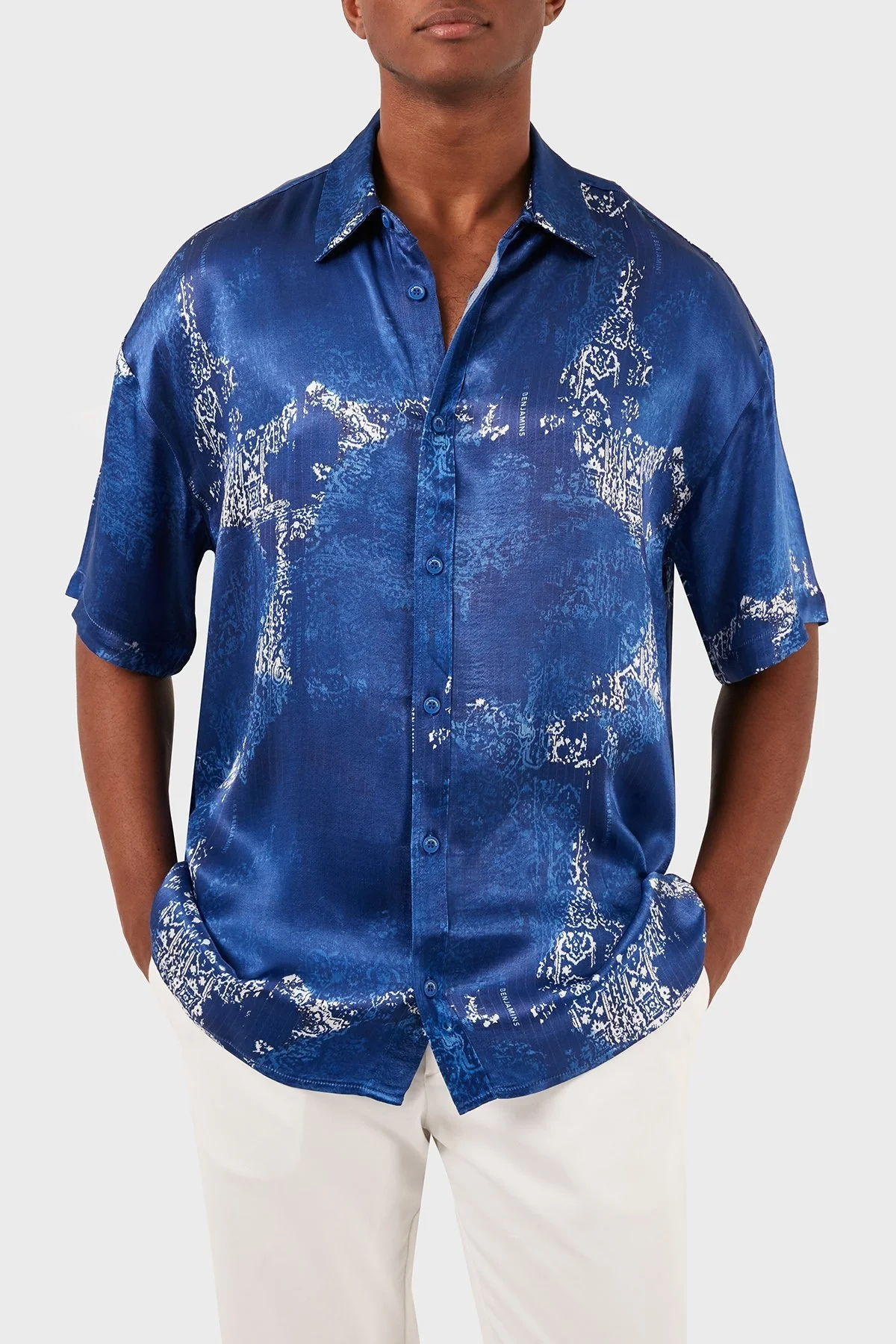 Les Benjamins Tensel Relaxed Fit Kısa Kollu Erkek Gömlek LB24SSKISMUSH-010 LACİVERT - 4