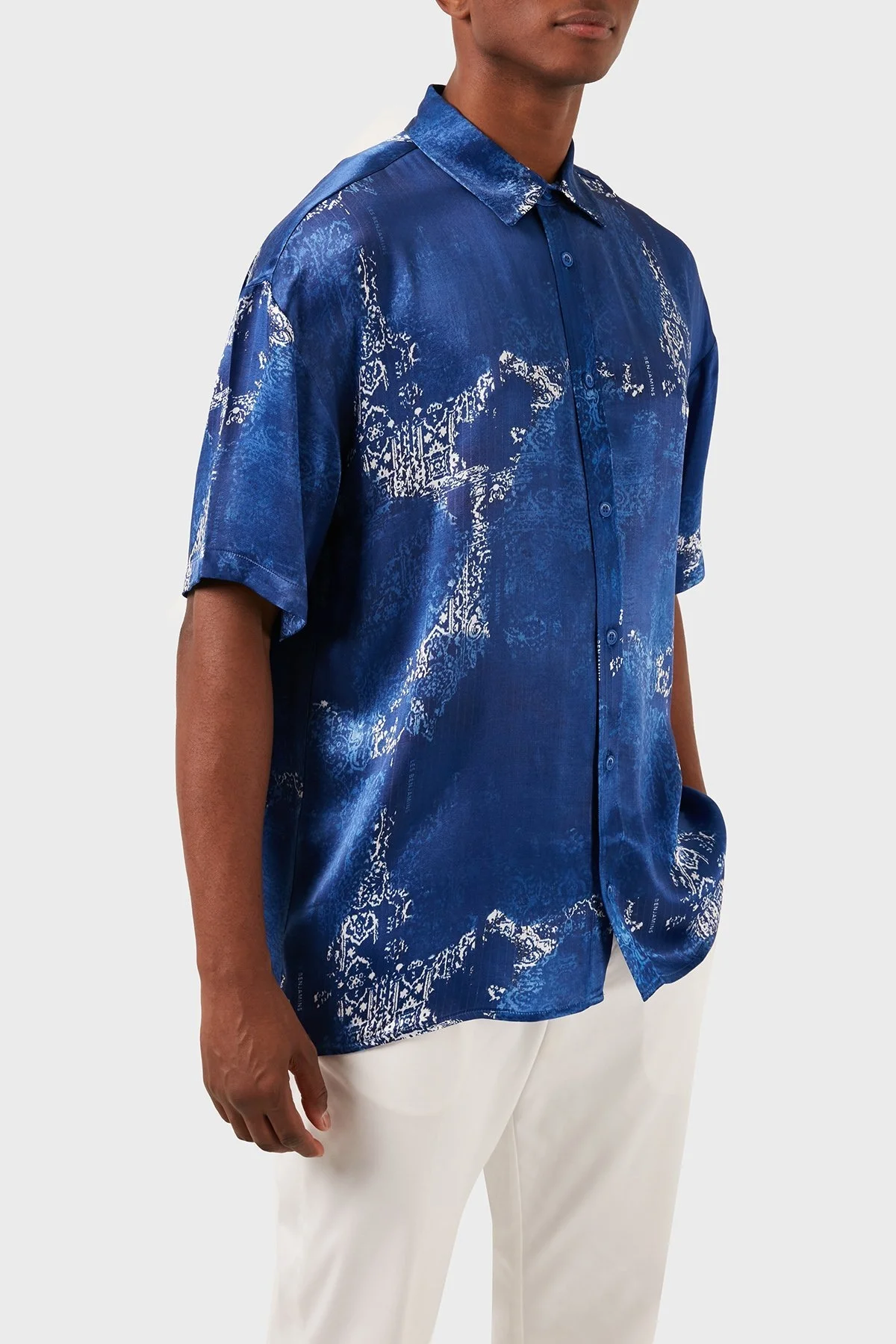 Les Benjamins Tensel Relaxed Fit Kısa Kollu Erkek Gömlek LB24SSKISMUSH-010 LACİVERT - 5