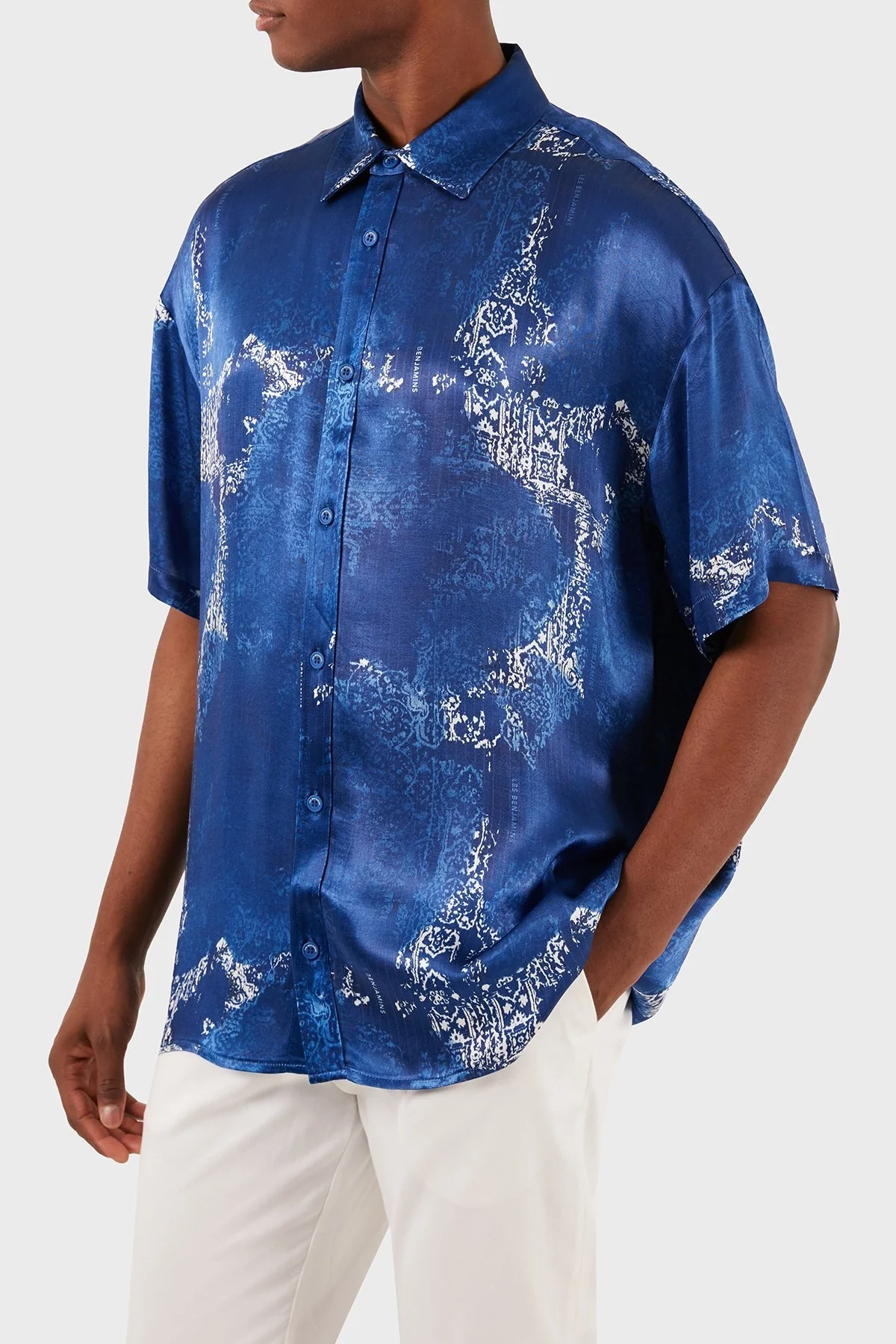 Les Benjamins Tensel Relaxed Fit Kısa Kollu Erkek Gömlek LB24SSKISMUSH-010 LACİVERT - 6