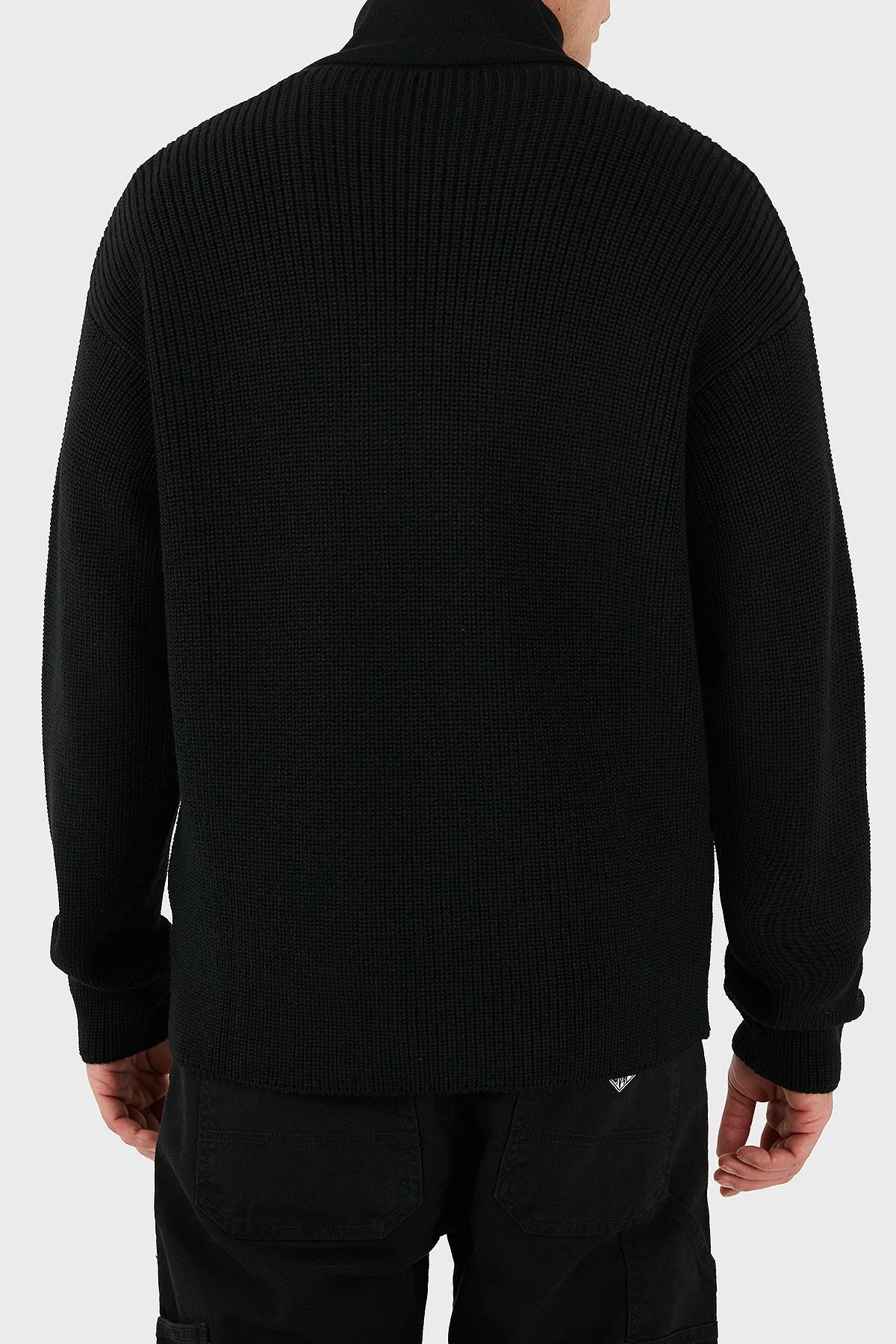 Les Benjamins Yün karışım Regular Fit Dik Yaka Erkek Sweat LB25FWCLAMUSW-403 SİYAH - 6