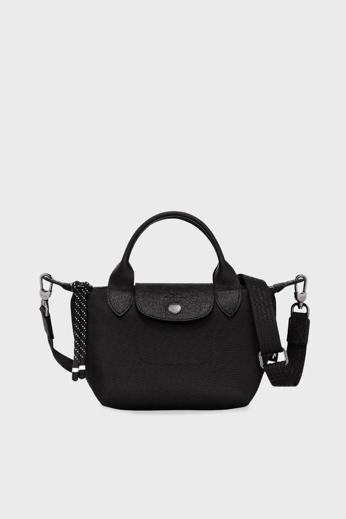 Longchamp Logolu Çıkarılabilir Askılı Küçük Bayan Çanta L1500HSR 001 SİYAH - 1