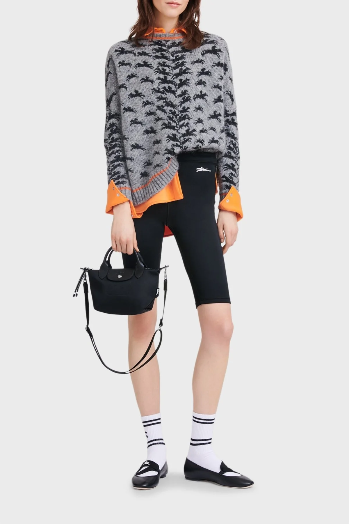 Longchamp Logolu Çıkarılabilir Askılı Küçük Bayan Çanta L1500HSR 001 SİYAH - 2