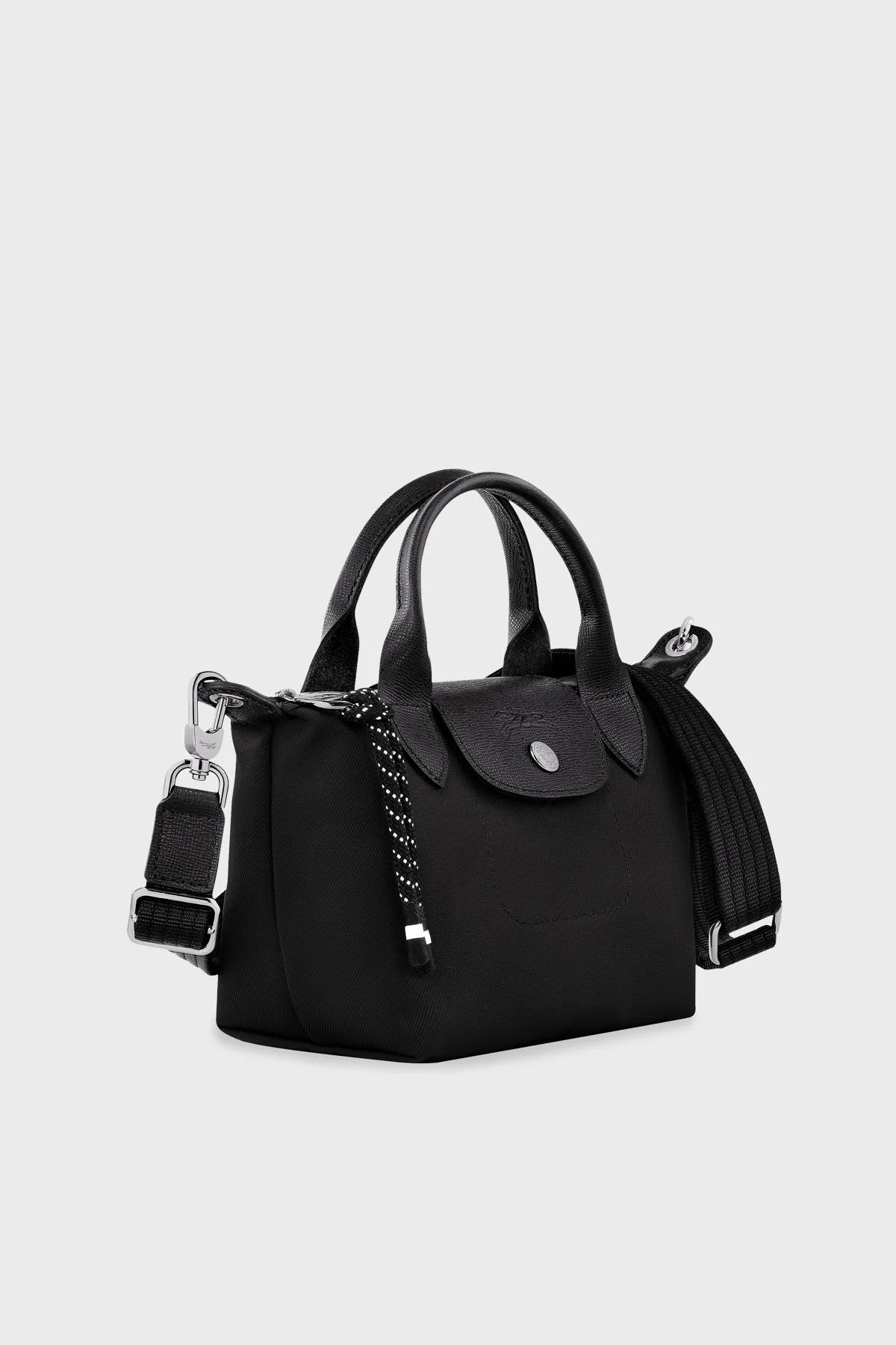 Longchamp Logolu Çıkarılabilir Askılı Küçük Bayan Çanta L1500HSR 001 SİYAH - 4