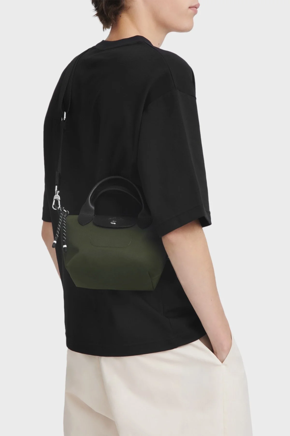 Longchamp Logolu Çıkarılabilir Askılı Küçük Bayan Çanta L1500HSR 892 HAKİ - 2