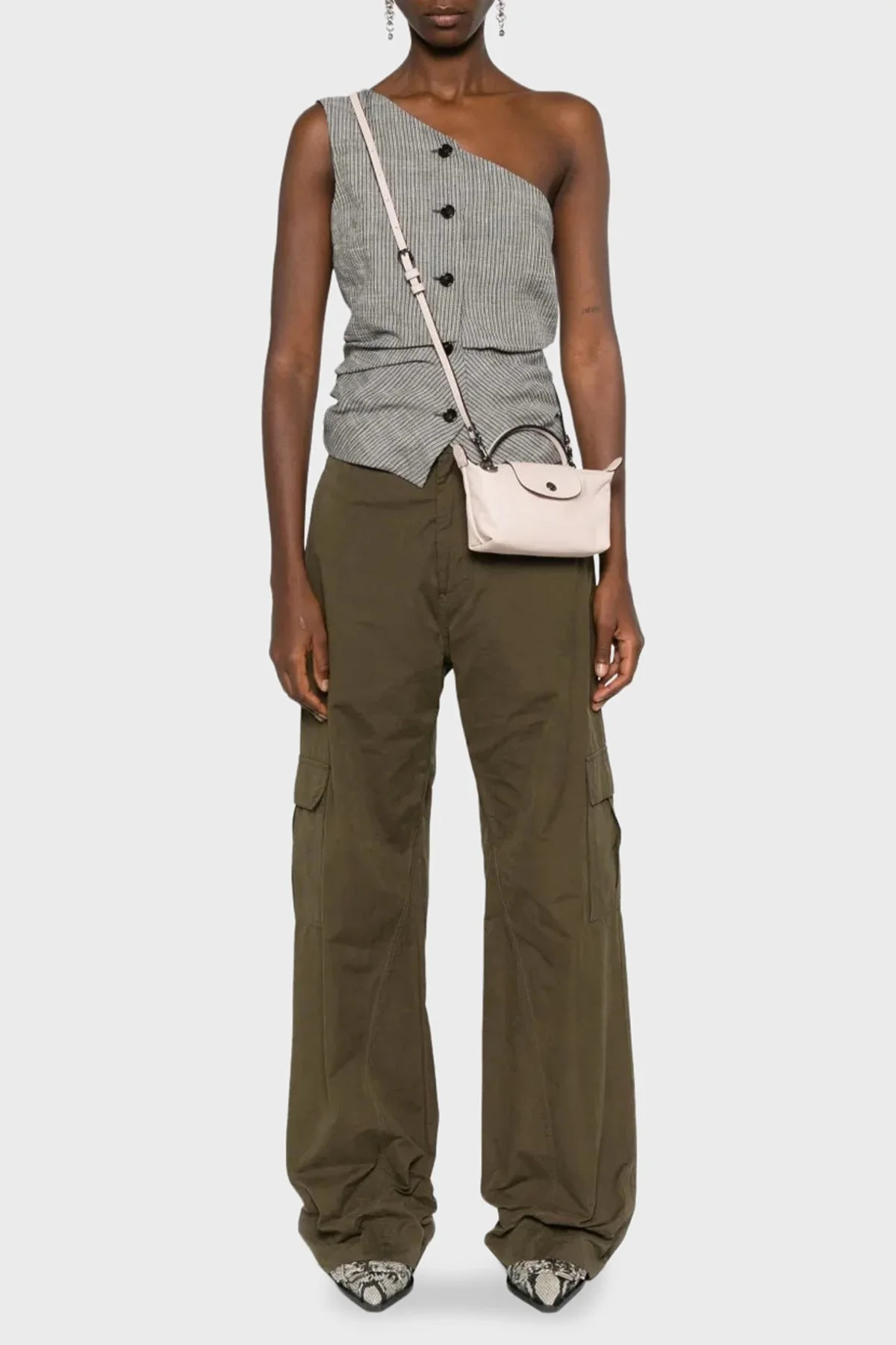 Longchamp Logolu Çıkarılabilir Askılı Mini Bayan Çanta 34205987 542 PUDRA - 7