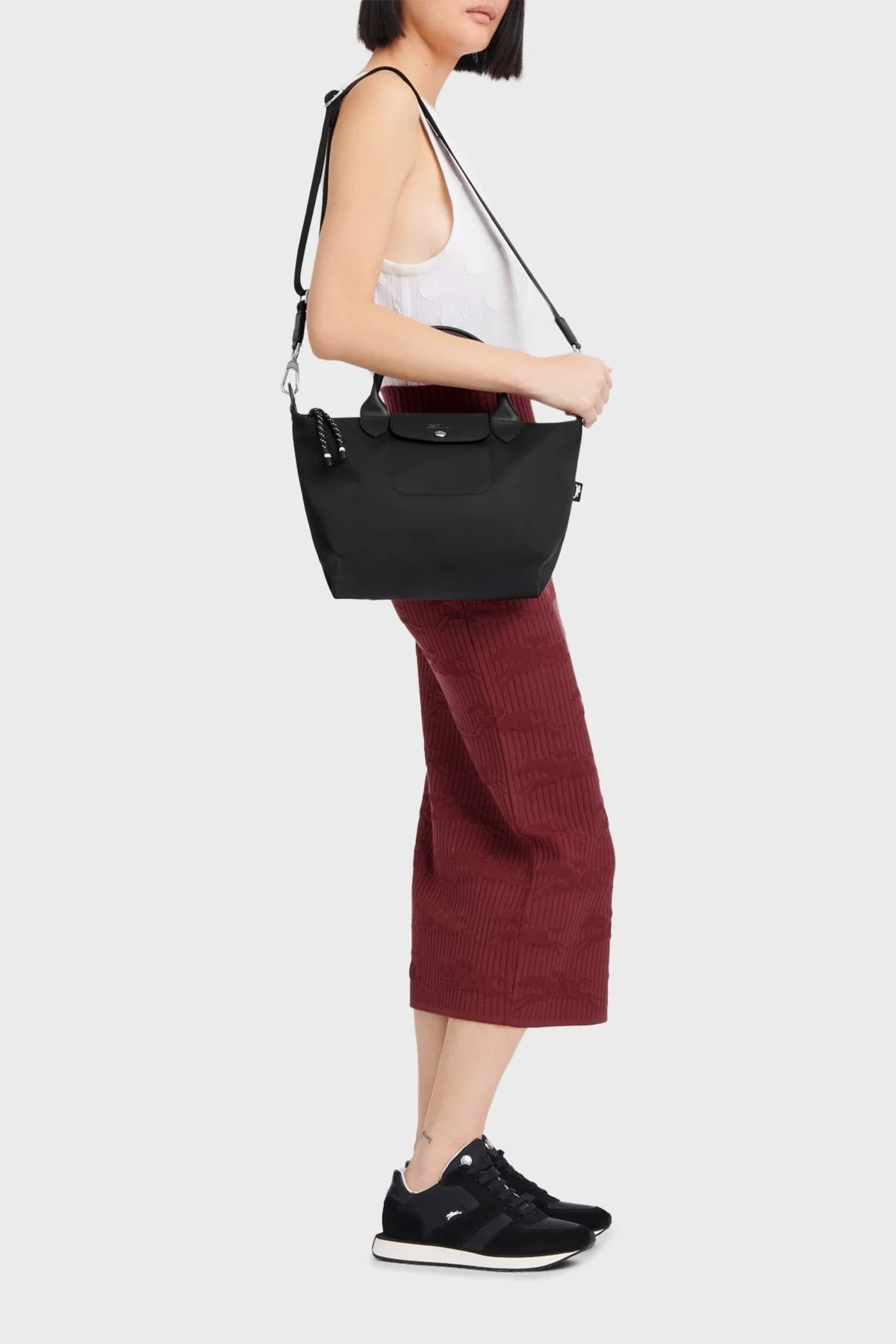 Longchamp Logolu Çıkarılabilir Askılı Small Bayan Çanta L1512HSR 001 SİYAH - 2