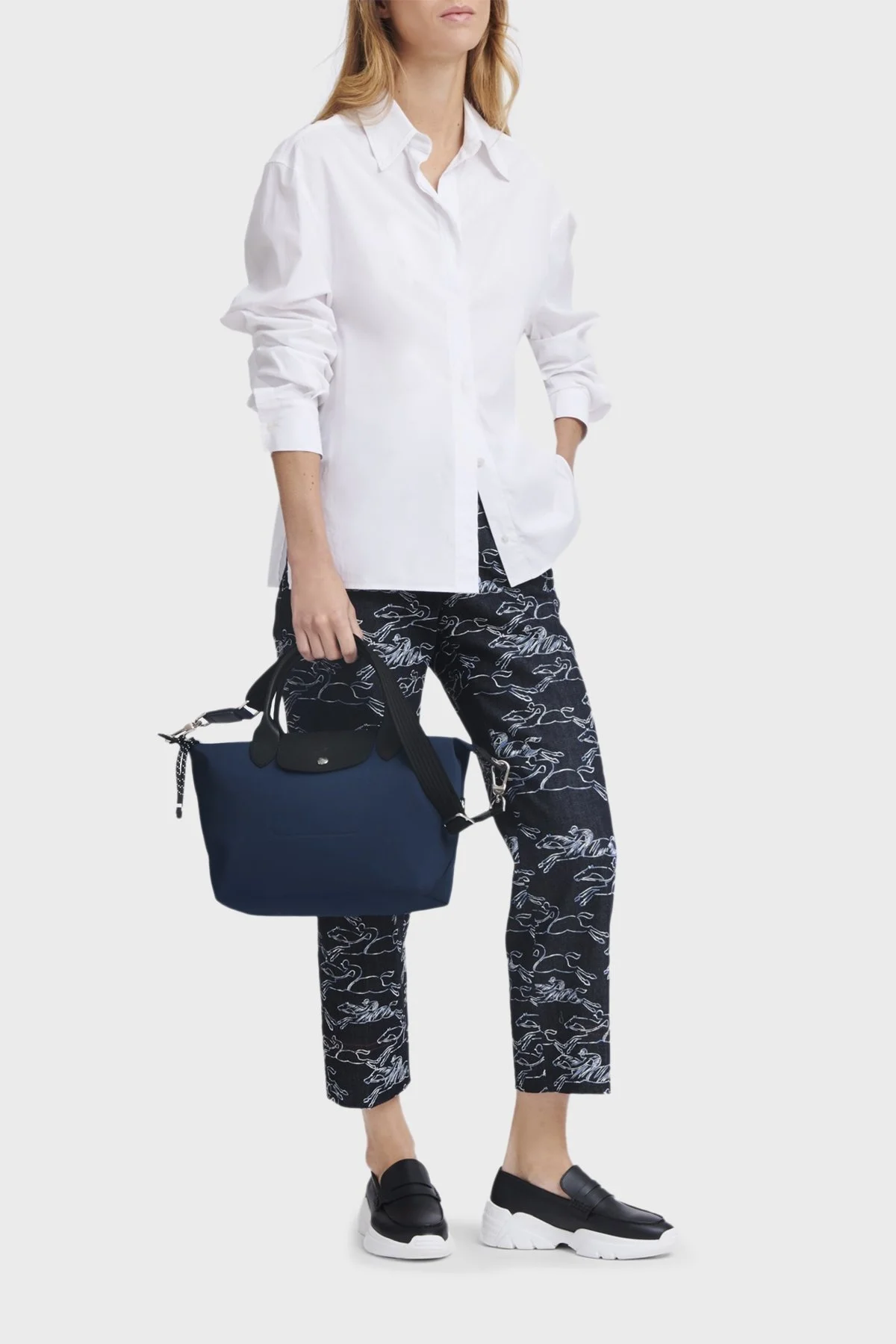 Longchamp Logolu Çıkarılabilir Askılı Small Bayan Çanta L1512HSR 006 LACİVERT - 2