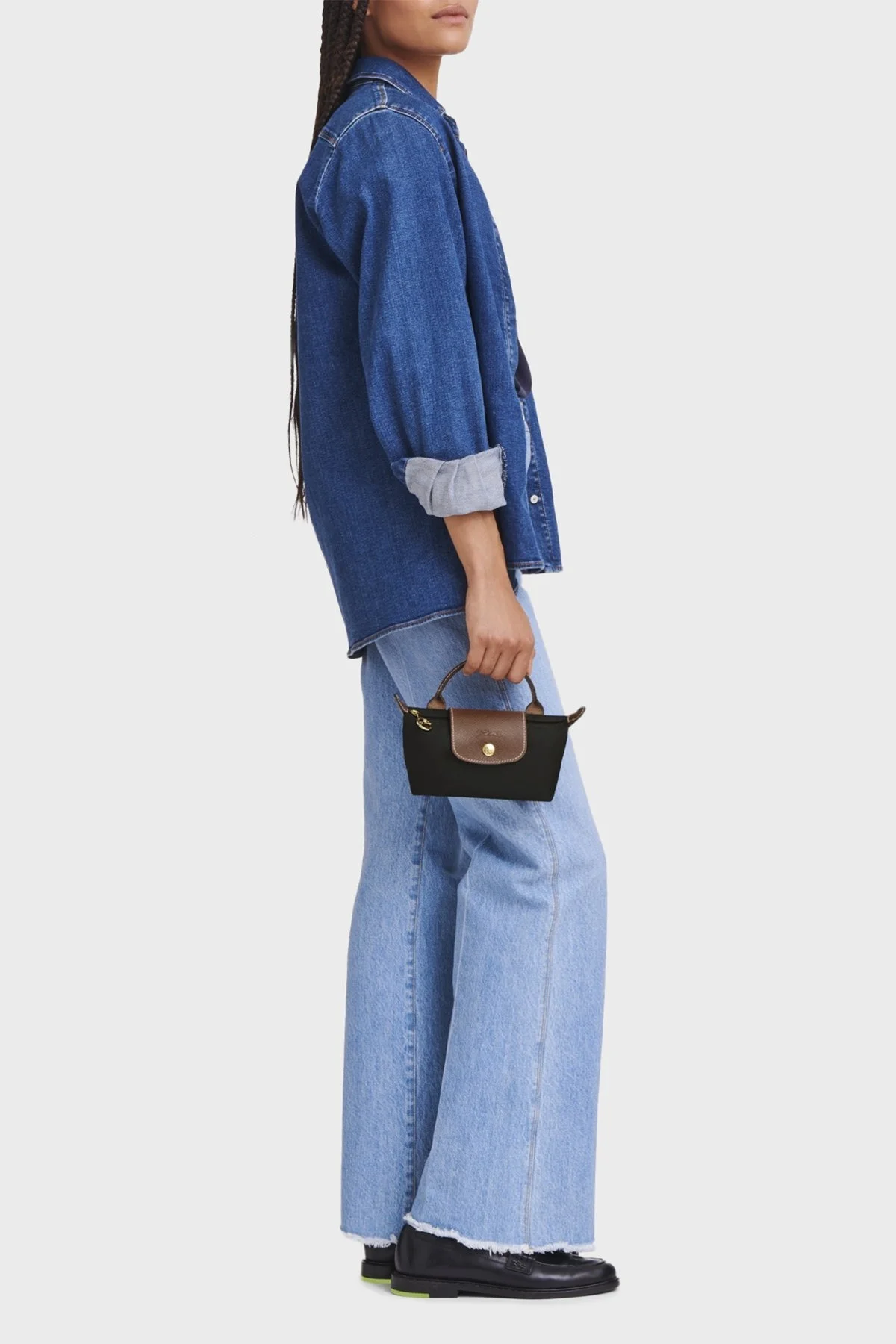 Longchamp Logolu Tek Saplı Mini Bayan Çanta 34175089 001 SİYAH - 2