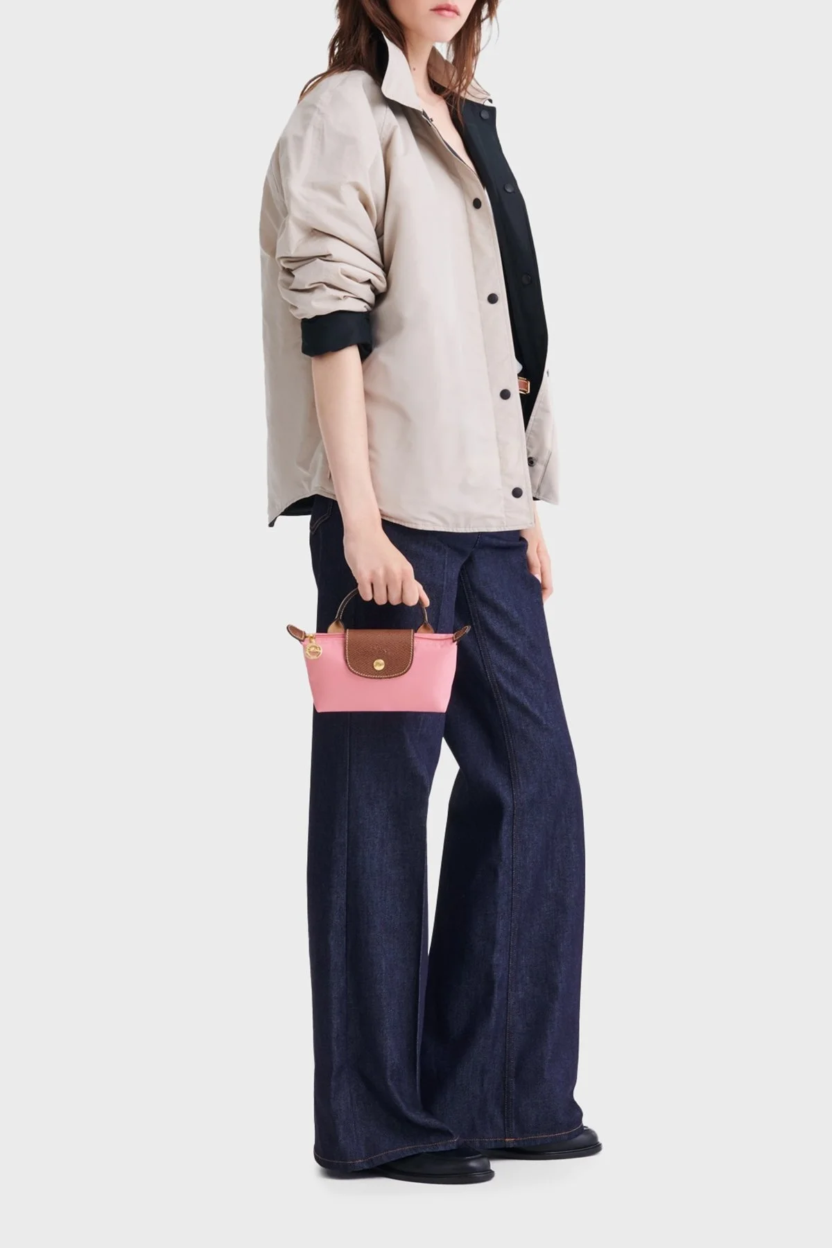 Longchamp Logolu Tek Saplı Mini Bayan Çanta 34175089 P92 PEMBE - 8