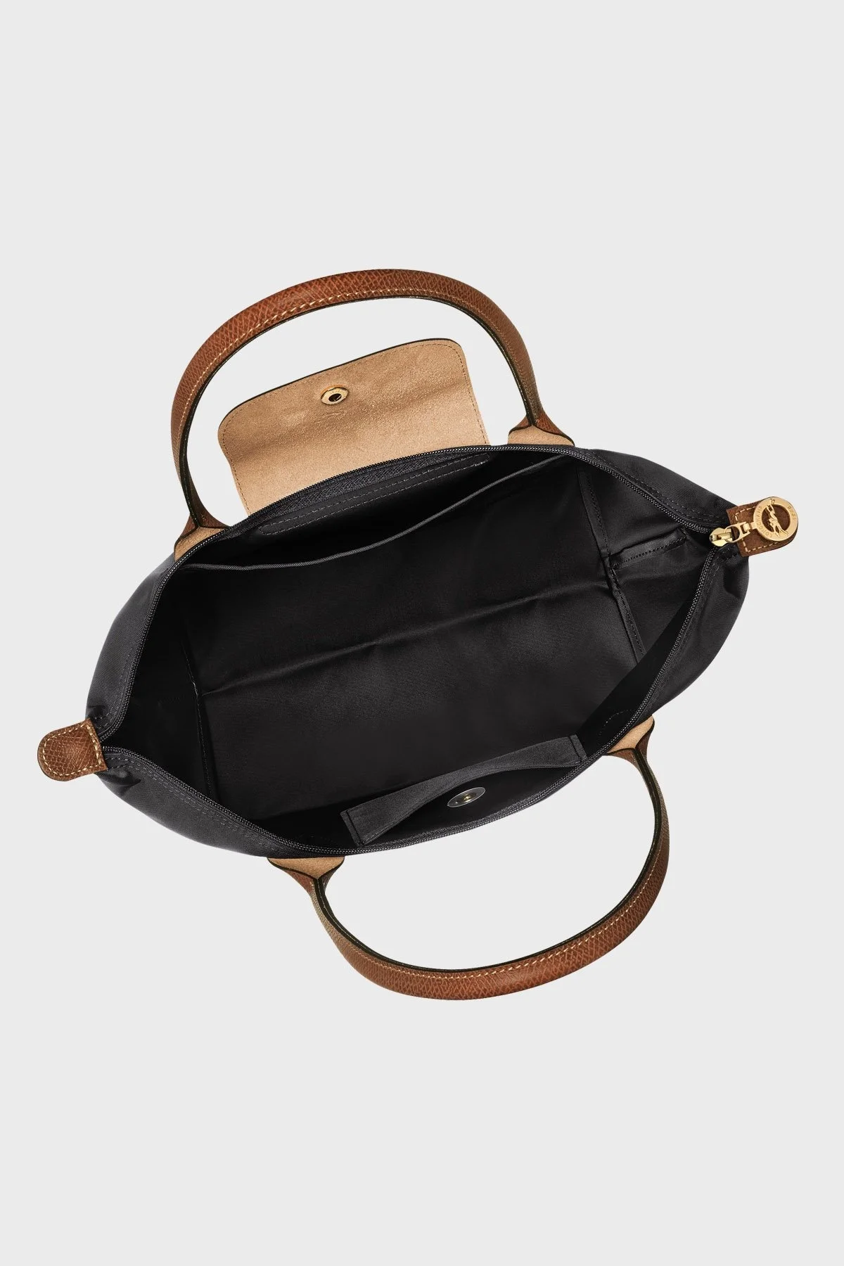 Longchamp Medium Çift Saplı Katlanabilen Tasarım Bayan Çanta L2605089 001 SİYAH - 5