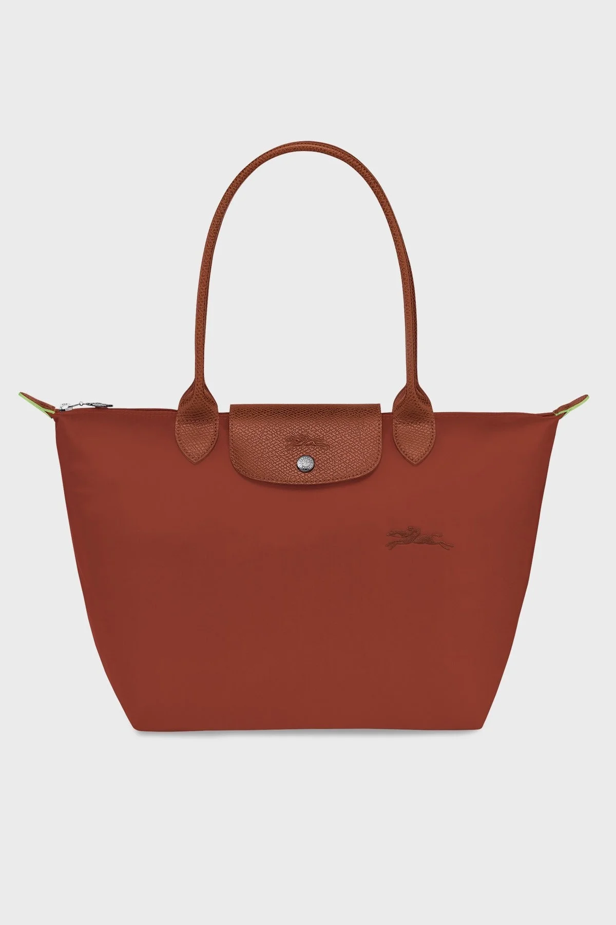 Longchamp Medium Logolu Katlanabilen Tasarım Çift Saplı Bayan Çanta L2605919 404 KİREMİT - 1