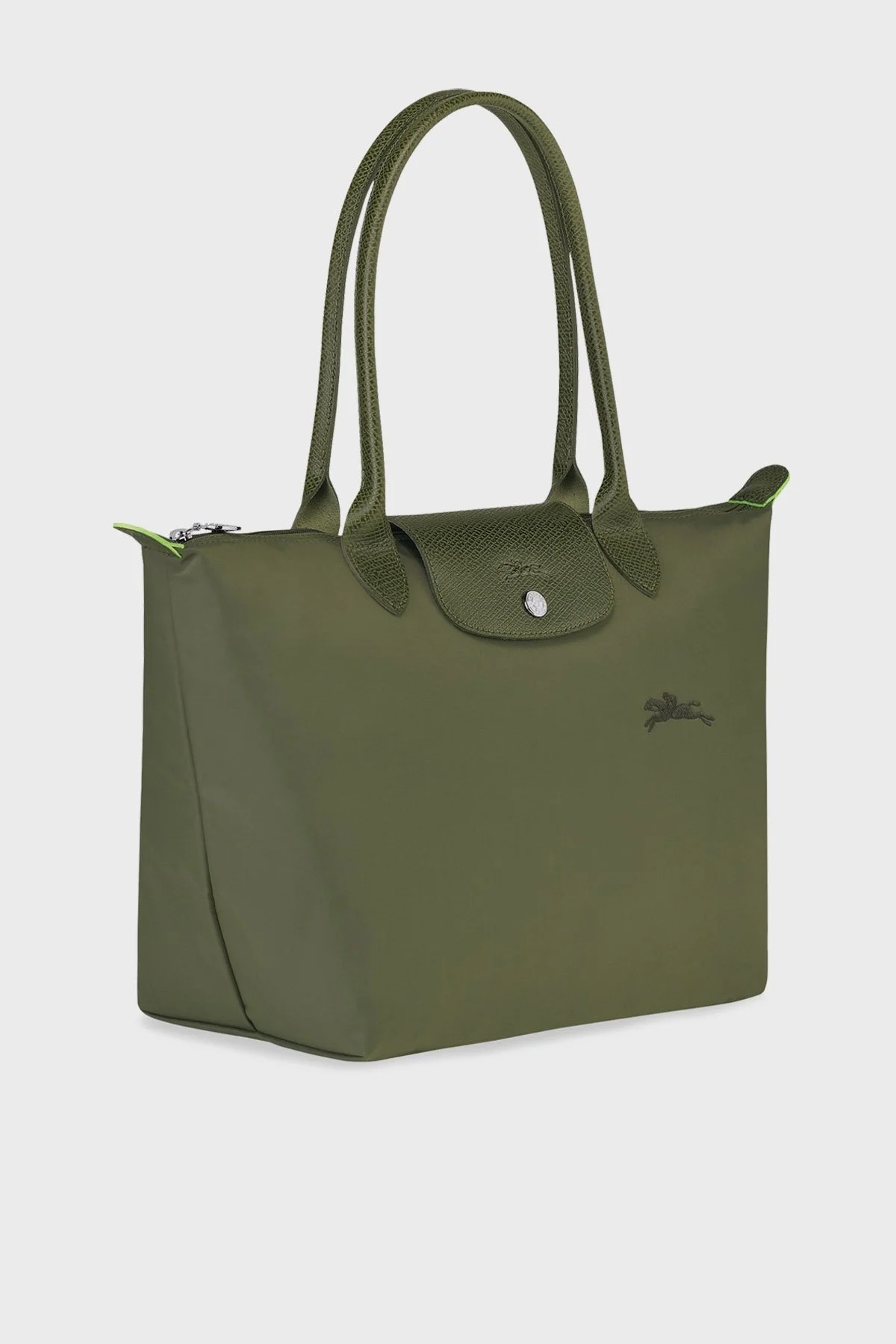 Longchamp Medium Logolu Katlanabilen Tasarım Çift Saplı Bayan Çanta L2605919 479 HAKİ - 10