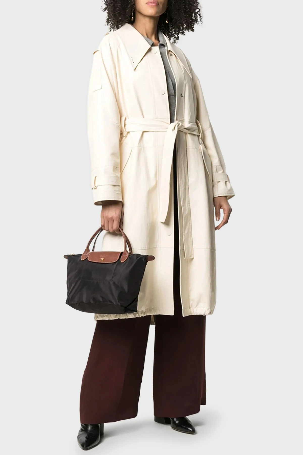 Longchamp Small Logolu Katlanabilen Tasarım Bayan Çanta L1621089 001 SİYAH - 8