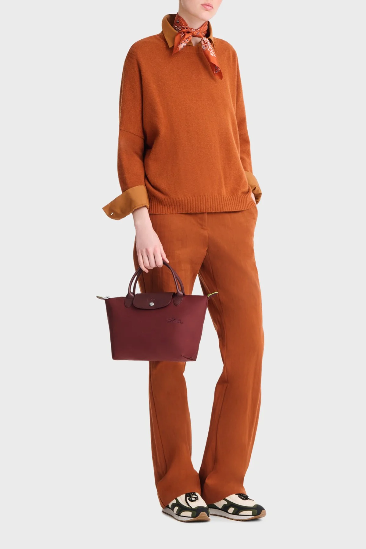 Longchamp Small Logolu Katlanabilir Tasarım Çift Saplı Bayan Çanta L1621919 P98 BORDO - 2