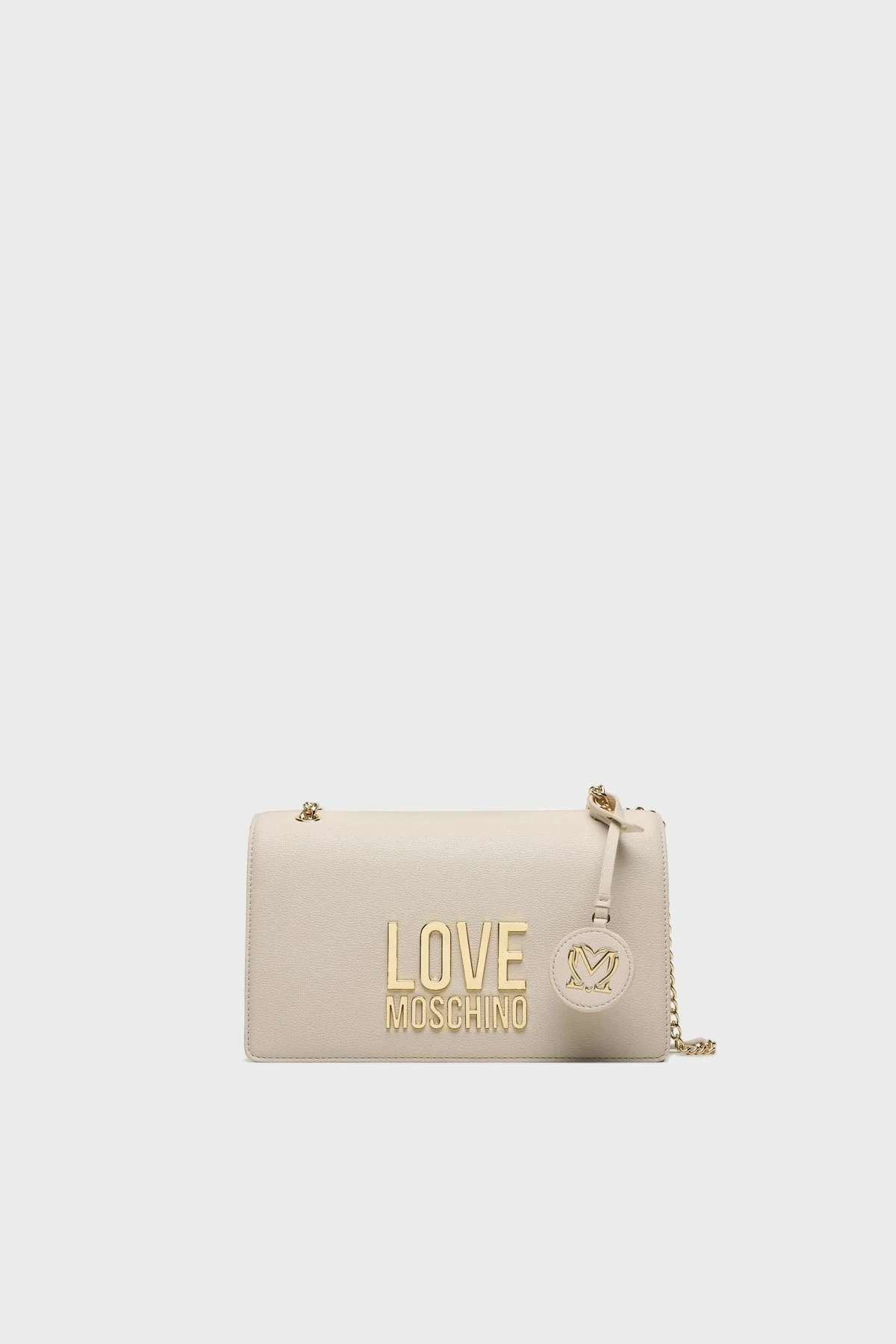 Love Moschino Altın Logolu Zincir Askılı Bayan Çanta JC4099PP1HLI0110 EKRU - 1