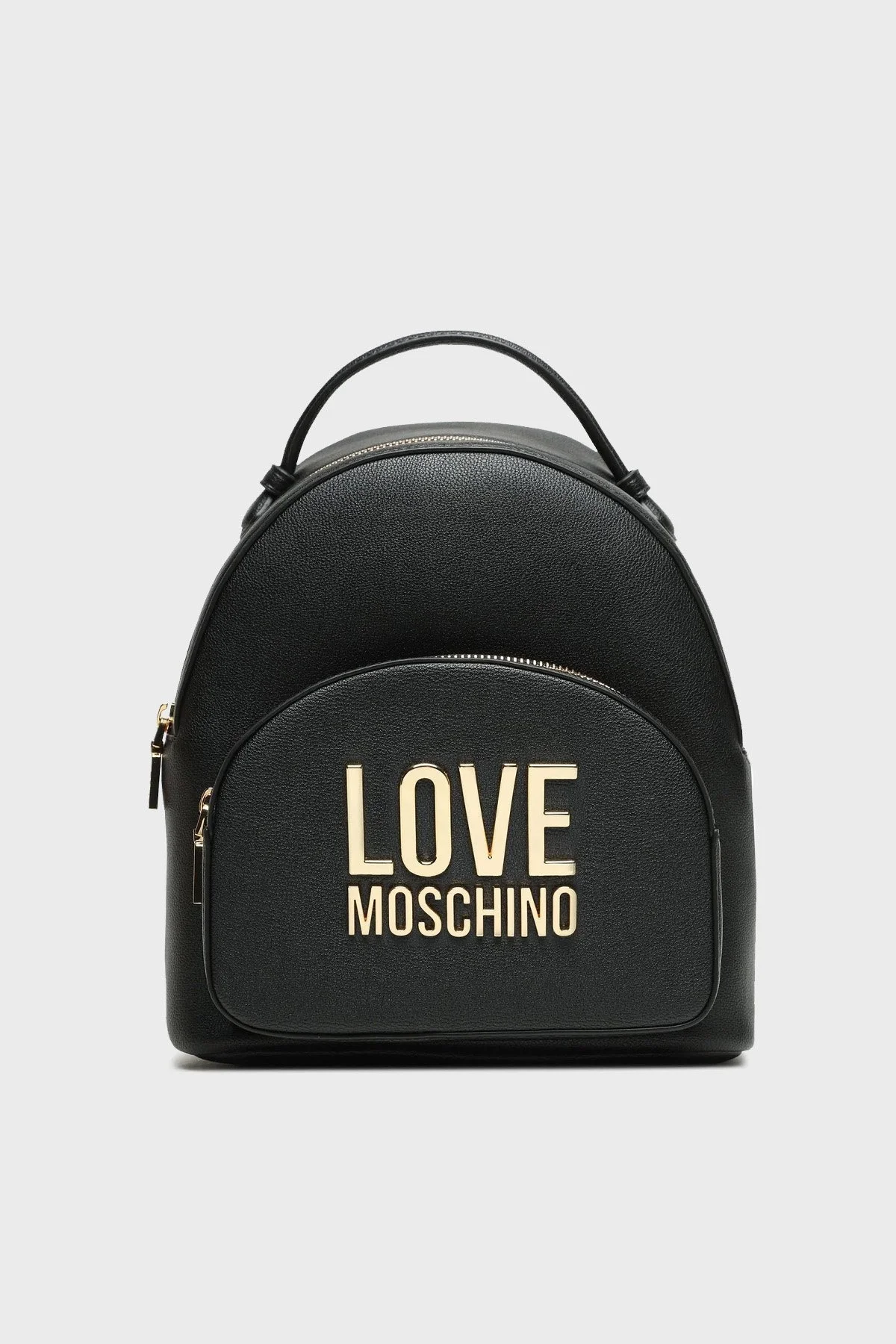 Love Moschino Altın Metal Logolu Ayarlanabilir Askılı Bayan Sırt Çantası JC4105PP1HLI0000 SİYAH - 1