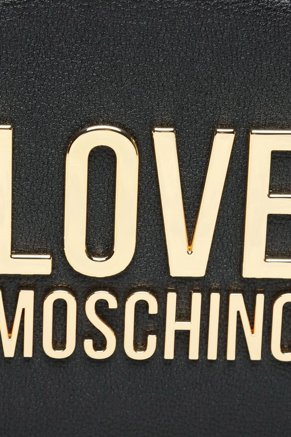 Love Moschino Altın Metal Logolu Ayarlanabilir Askılı Bayan Sırt Çantası JC4105PP1HLI0000 SİYAH - 2