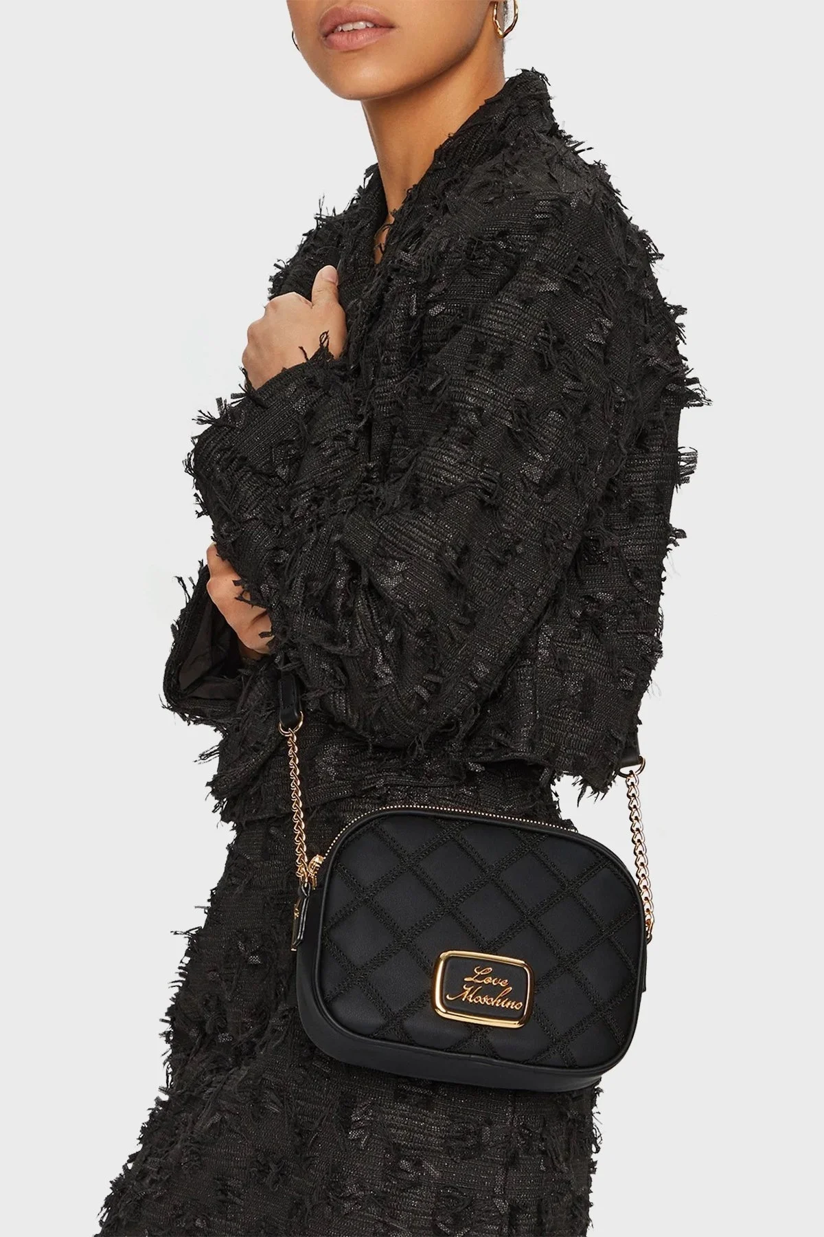 Love Moschino Ayarlanabilir Askılı Kapitone Bayan Çanta JC4308PP0LKK100A SİYAH - 2