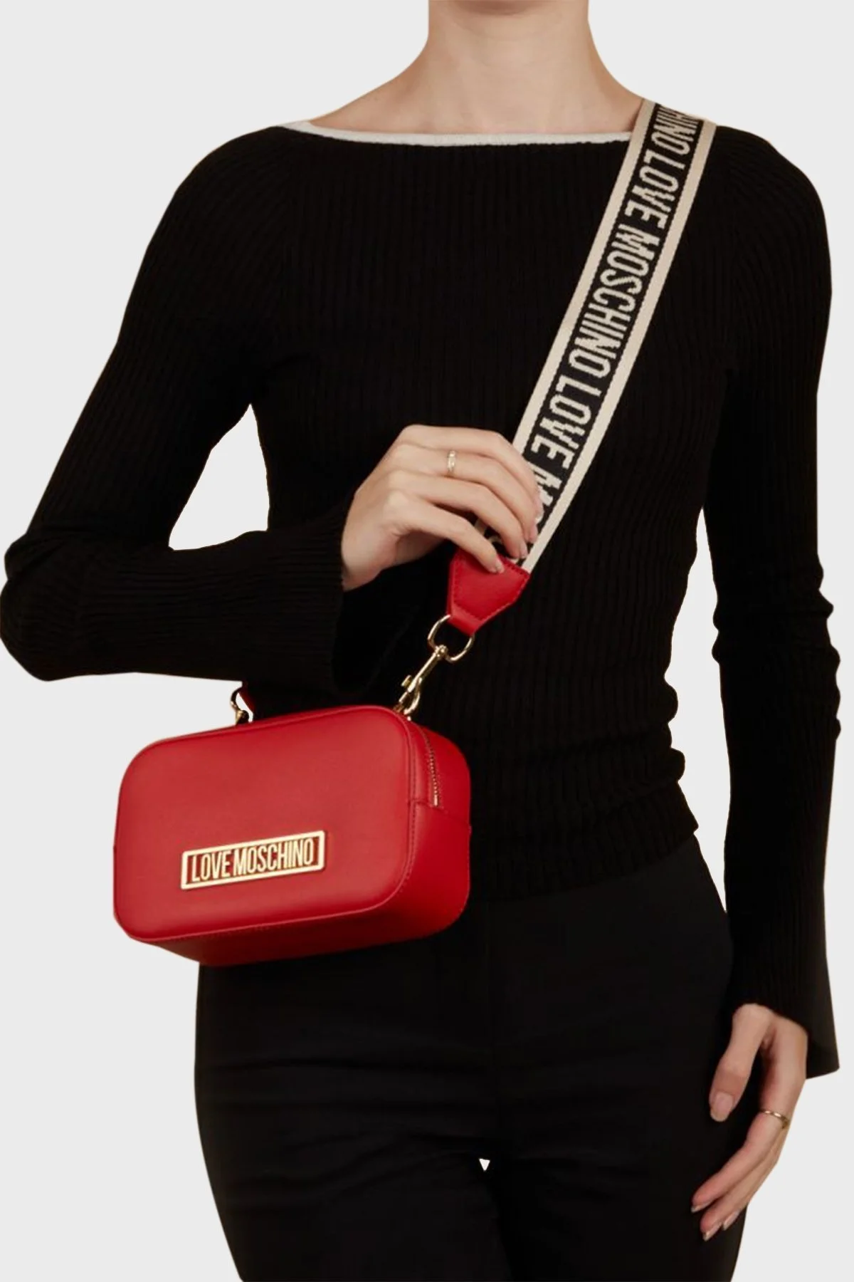 Love Moschino Ayarlanabilir ve Çıkarılabilir Çift Askılı Bayan Çanta JC4148PP1IL1250A KIRMIZI - 2
