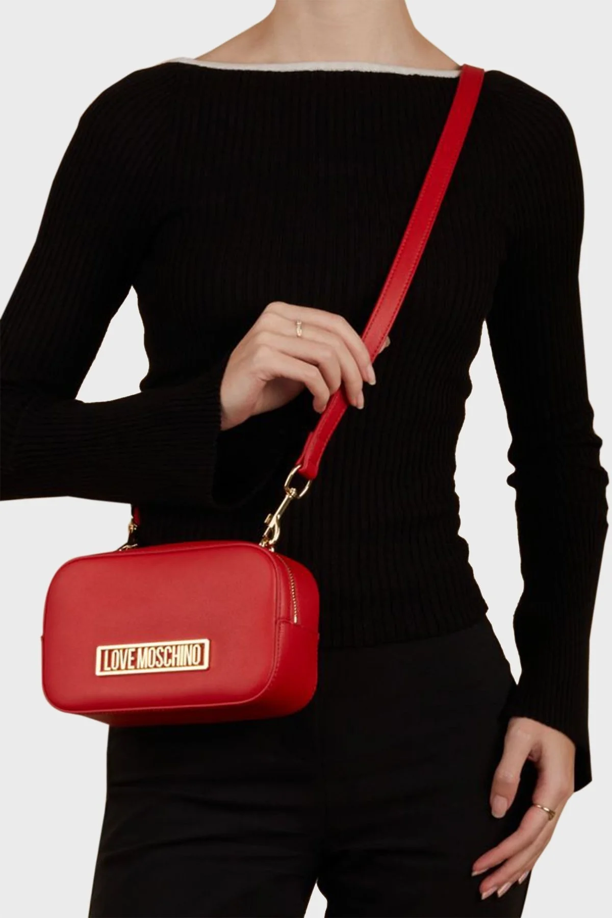 Love Moschino Ayarlanabilir ve Çıkarılabilir Çift Askılı Bayan Çanta JC4148PP1IL1250A KIRMIZI - 4
