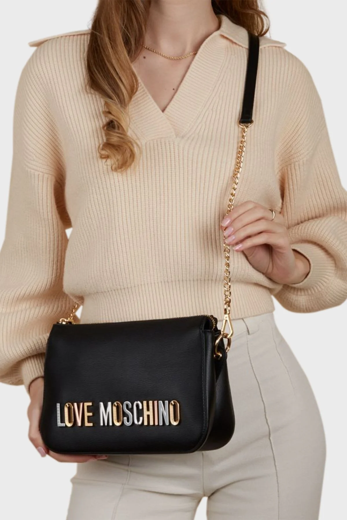 Love Moschino Çıkarılabilir Çarpaz Askılı Bayan Çanta JC4306PP0IKN0000 SİYAH - 2