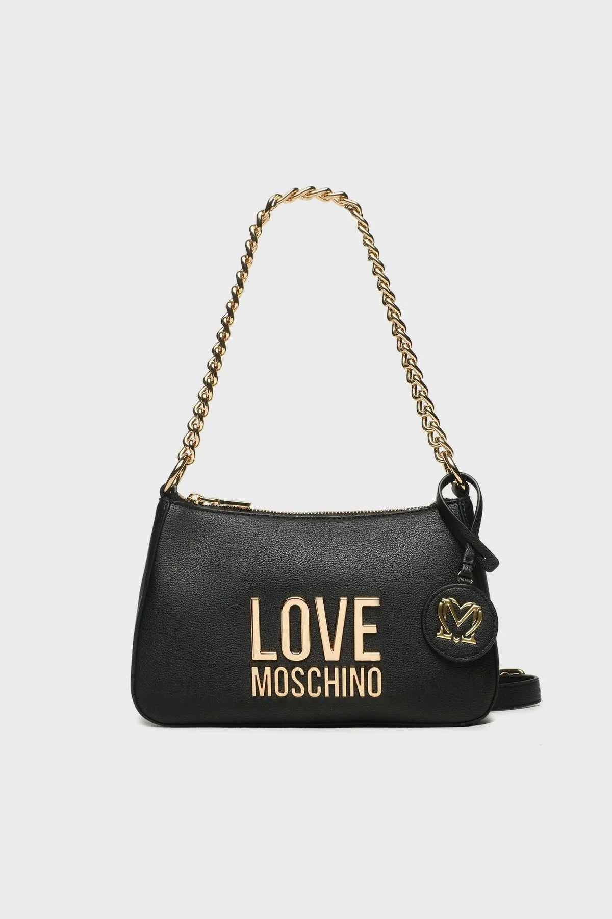 Love Moschino Çıkarılabilir Logo Detaylı Fermuarlı Zincir Askılı Bayan Çanta JC4108PP1HLI0000 SİYAH - 1