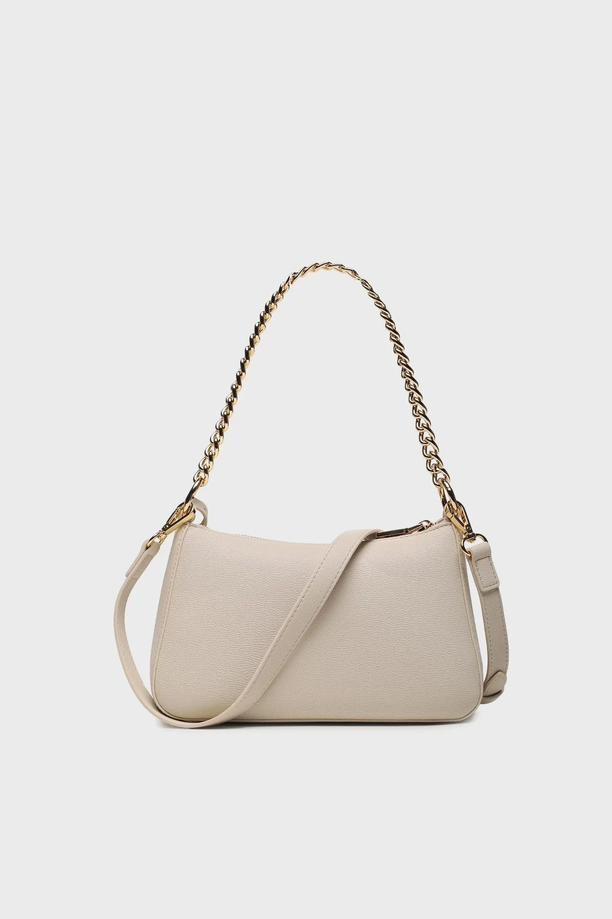 Love Moschino Çıkarılabilir Logo Detaylı Fermuarlı Zincir Askılı Bayan Çanta JC4108PP1HLI0110 EKRU - 4