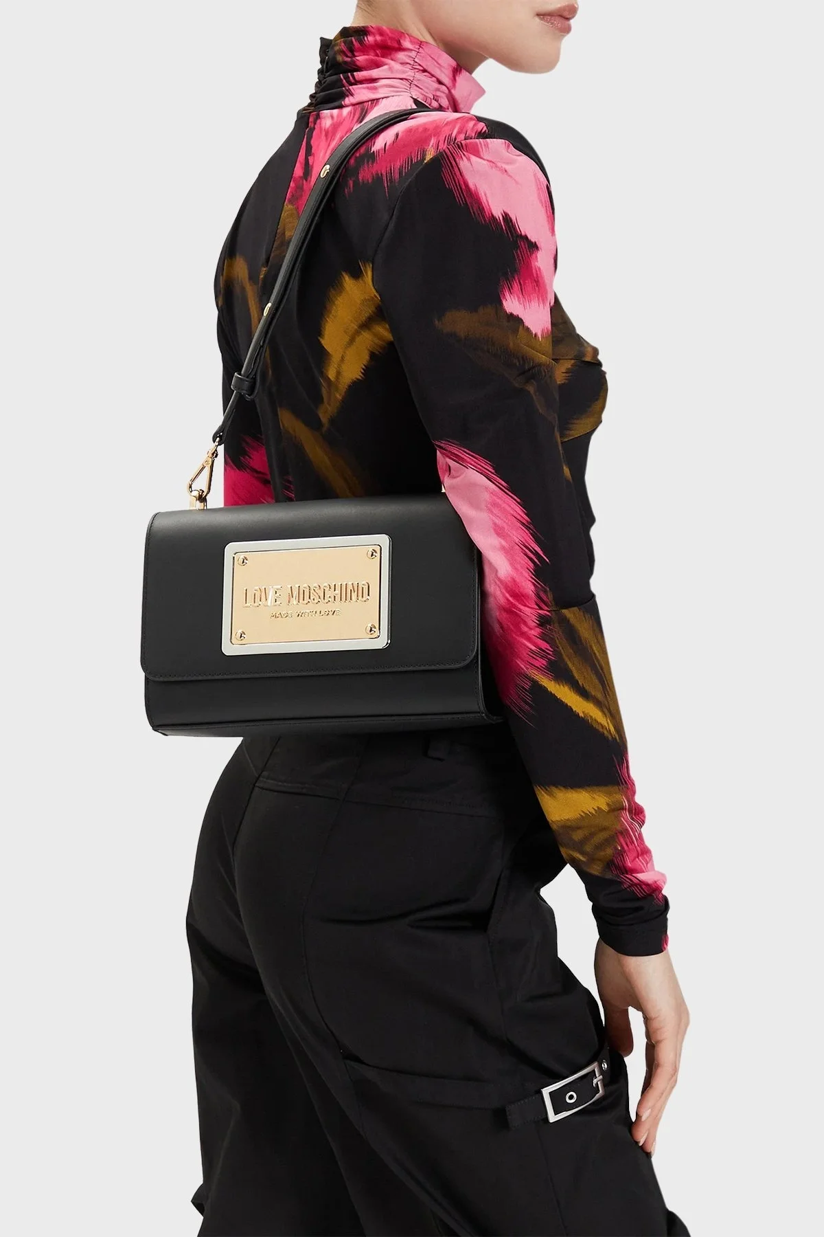 Love Moschino Çıkarılabilir Omuz Askılı Bayan Çanta JC4355PP0IK1200A SİYAH - 2