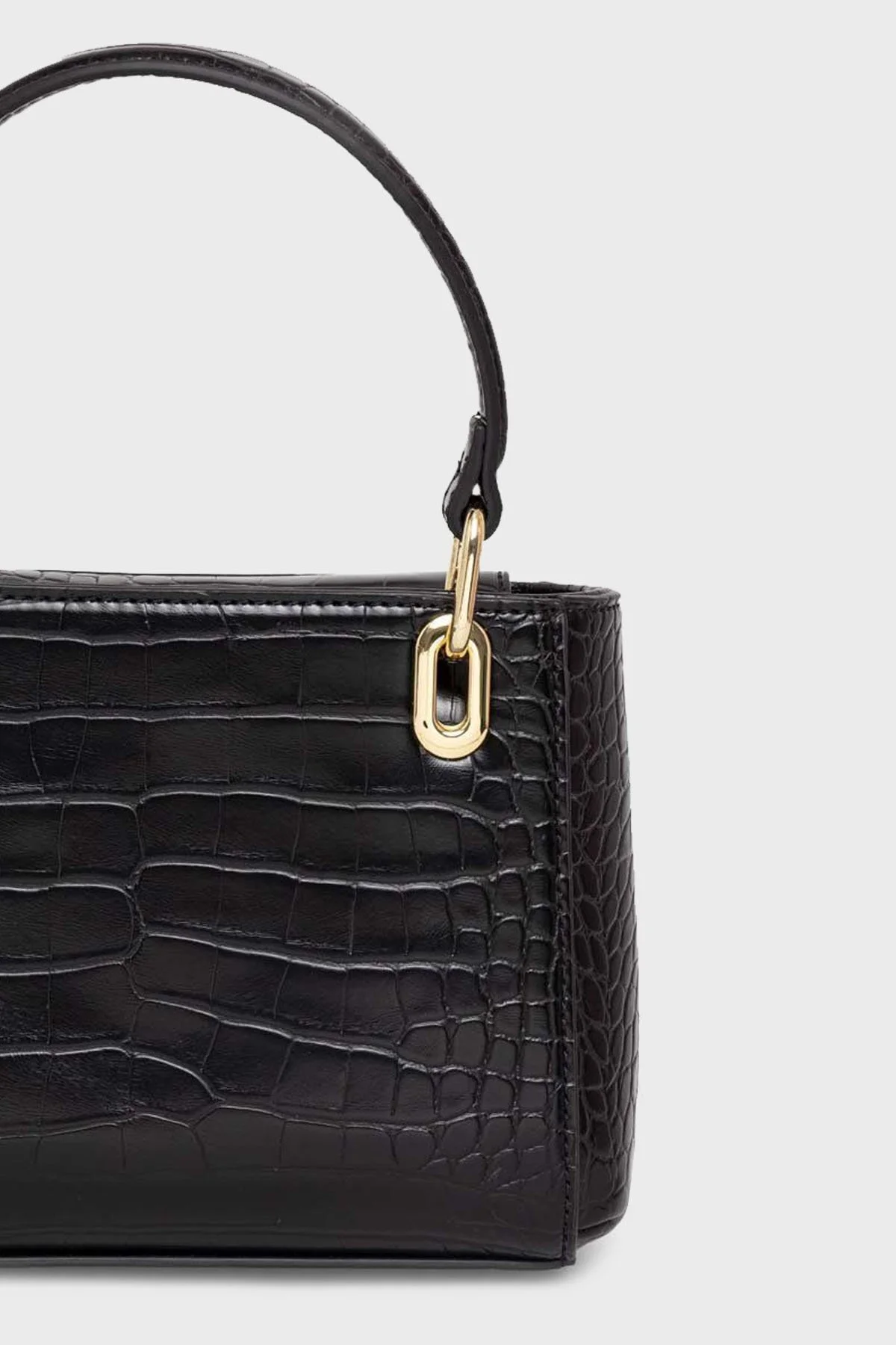 Love Moschino Çıkarılabilir Omuz Askılı Krokodil Desenli Bayan Çanta JC4180PP0HKC0000 SİYAH - 3