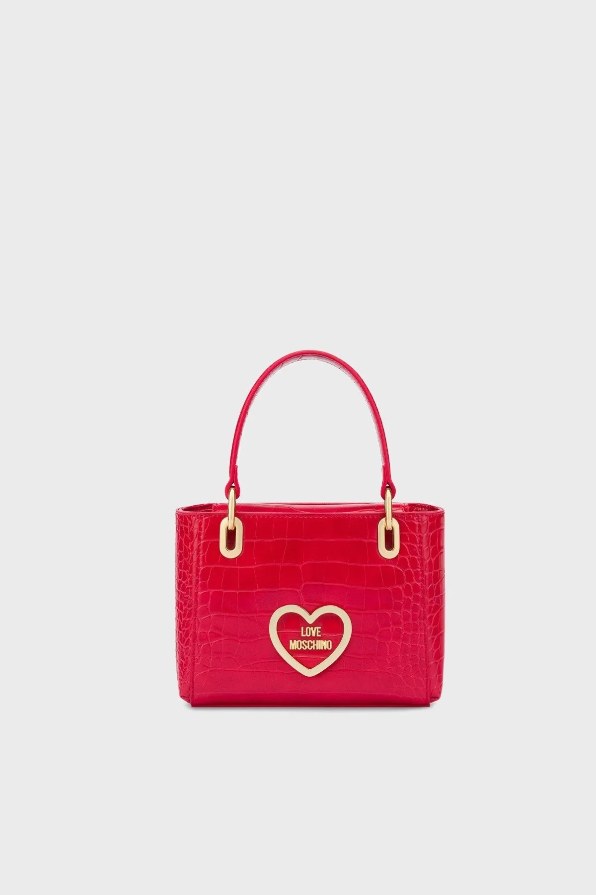 Love Moschino Çıkarılabilir Omuz Askılı Krokodil Desenli Bayan Çanta JC4180PP0HKC0500 KIRMIZI - 1