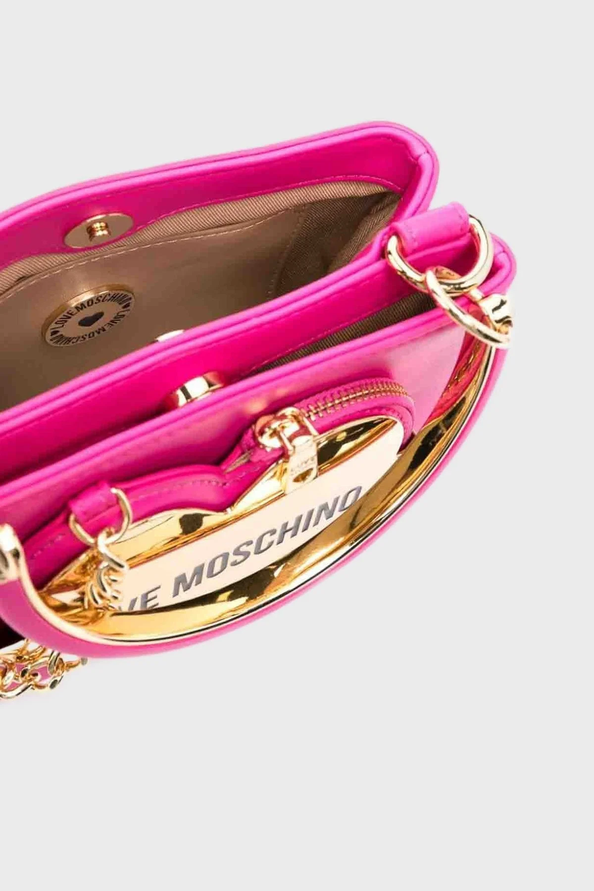 Love Moschino Çıkarılabilir Uzatma Askılı Zincir Detaylı Bayan Çanta JC4129PP1ILO0615 FUŞYA - 5
