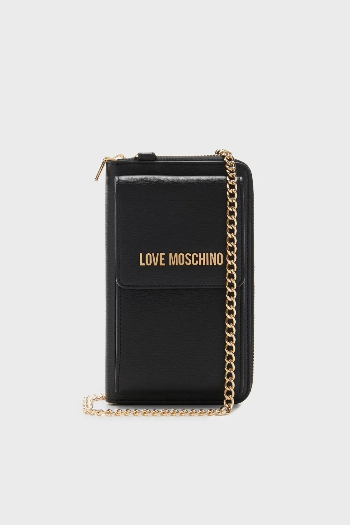 Love Moschino Çıkarılabilir Zincir Askılı Logolu Bayan Cüzdan JC5701PP1MLD0000 SİYAH - 1