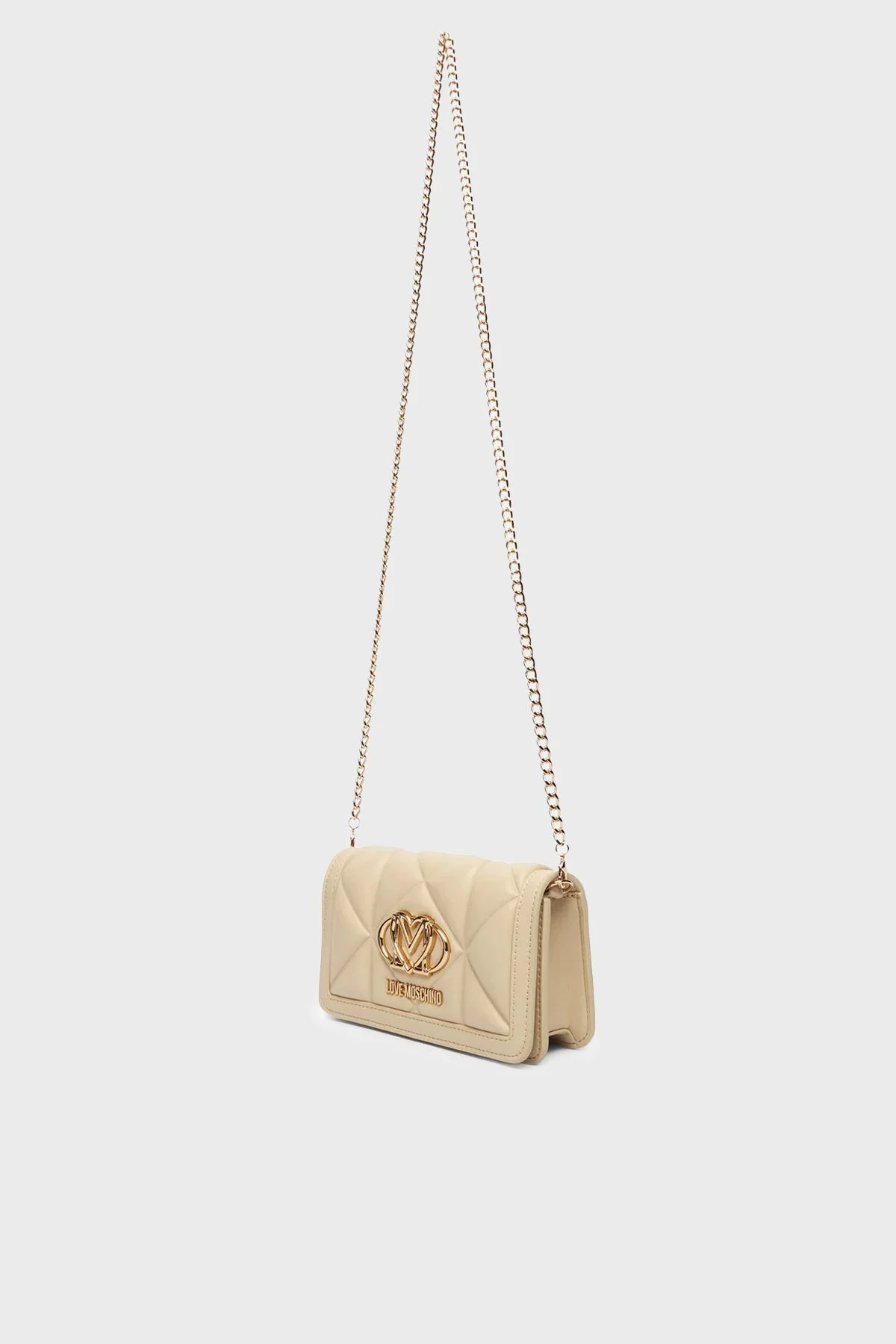 Love Moschino Çıkarılabilir Zincir Askılı Portföy Bayan Cüzdan JC5640PP1OLC0129 BEJ - 4